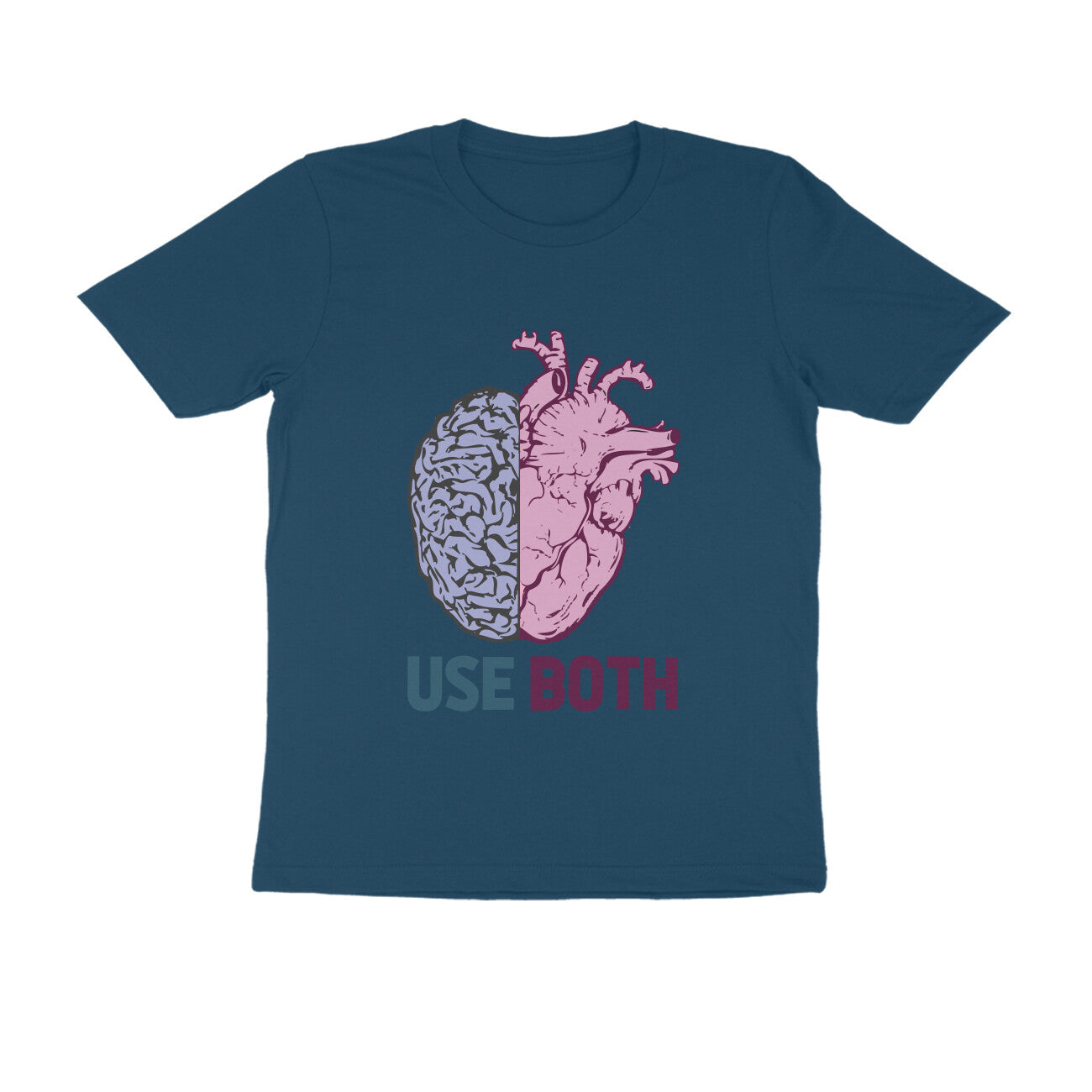 Half Sleeve Round Neck T-Shirt β Use Heart & Brain puraidoprints