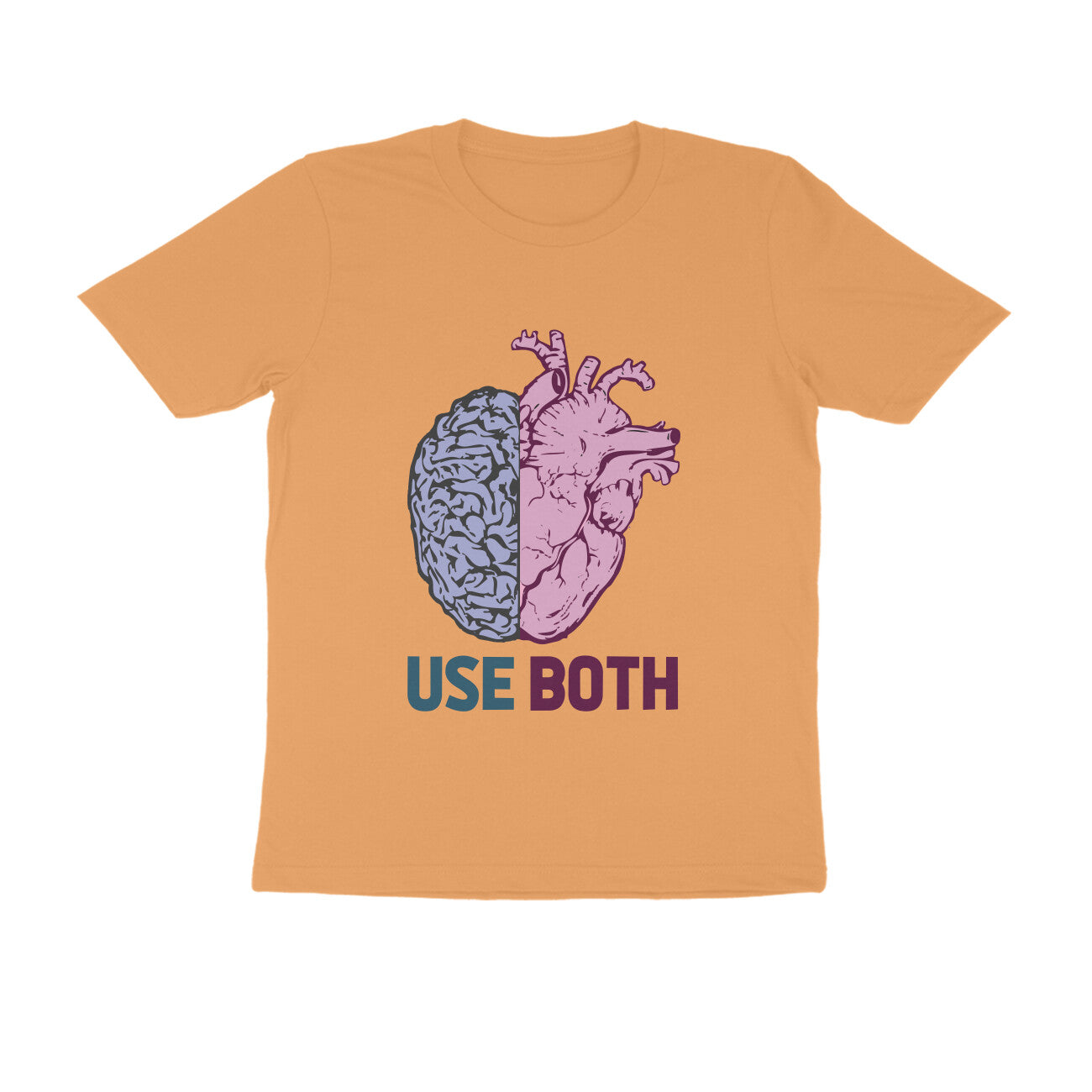 Half Sleeve Round Neck T-Shirt β Use Heart & Brain puraidoprints