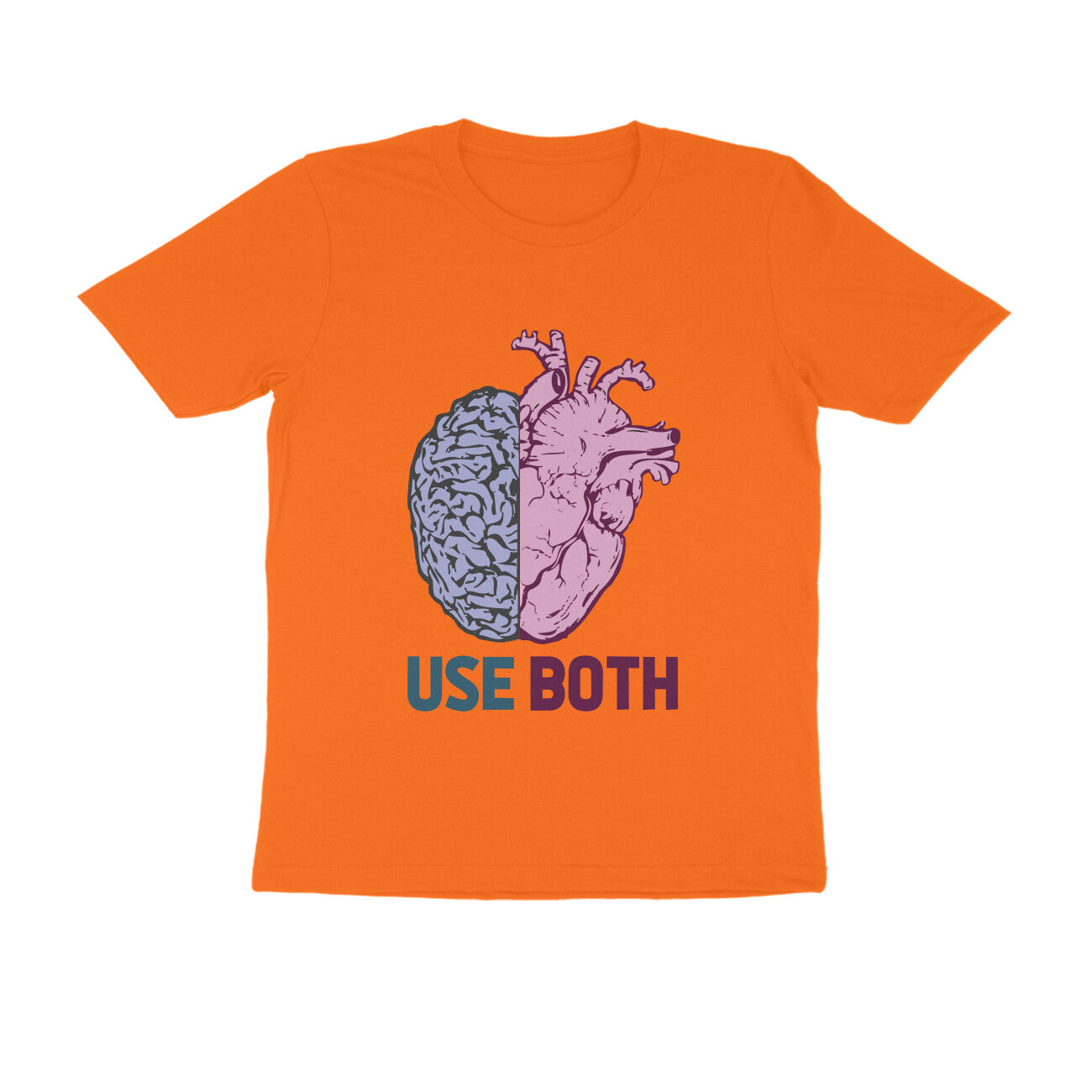 Half Sleeve Round Neck T-Shirt β Use Heart & Brain puraidoprints
