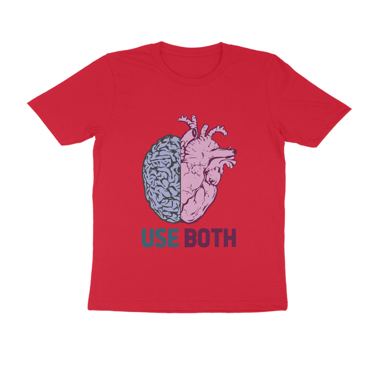 Half Sleeve Round Neck T-Shirt β Use Heart & Brain puraidoprints
