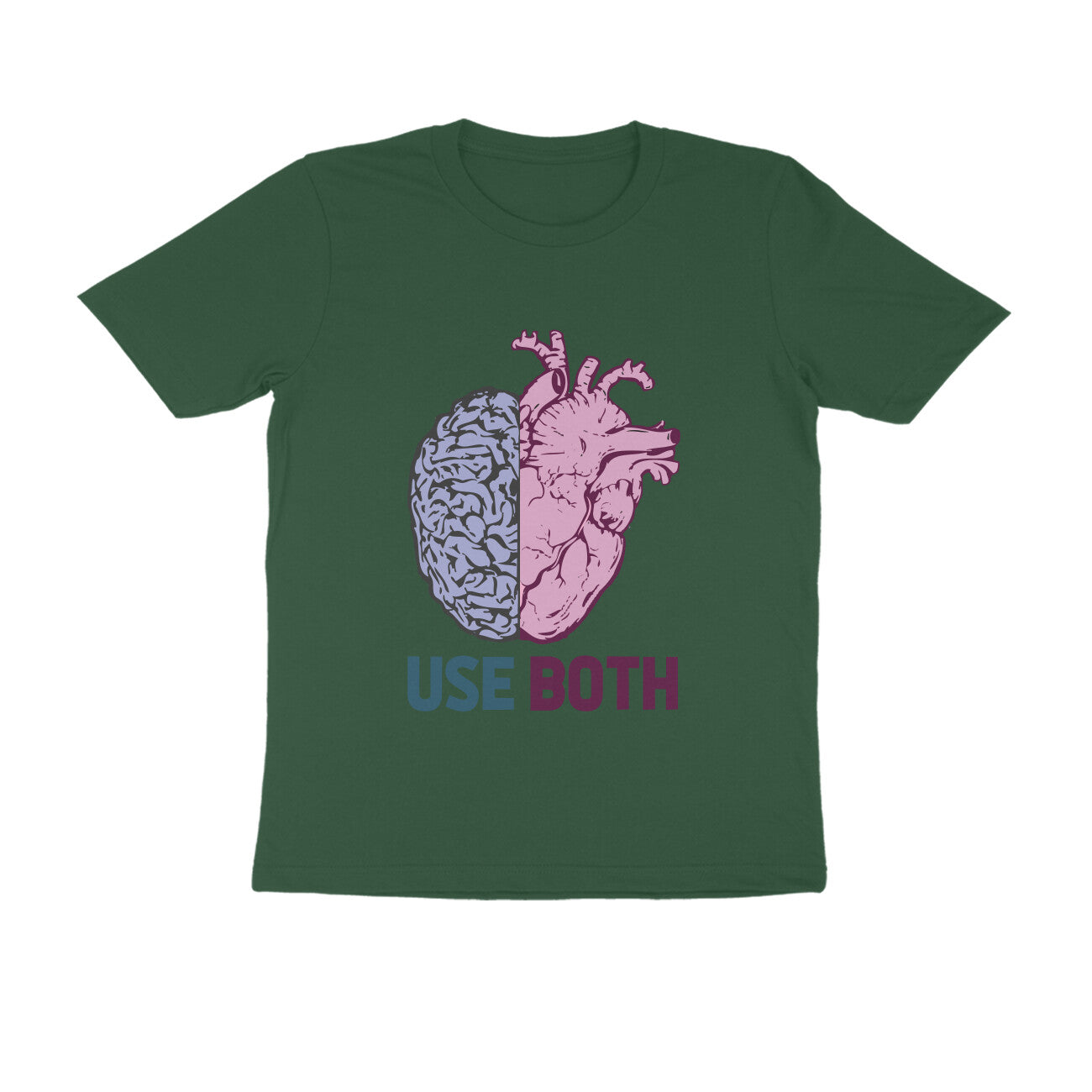 Half Sleeve Round Neck T-Shirt β Use Heart & Brain puraidoprints