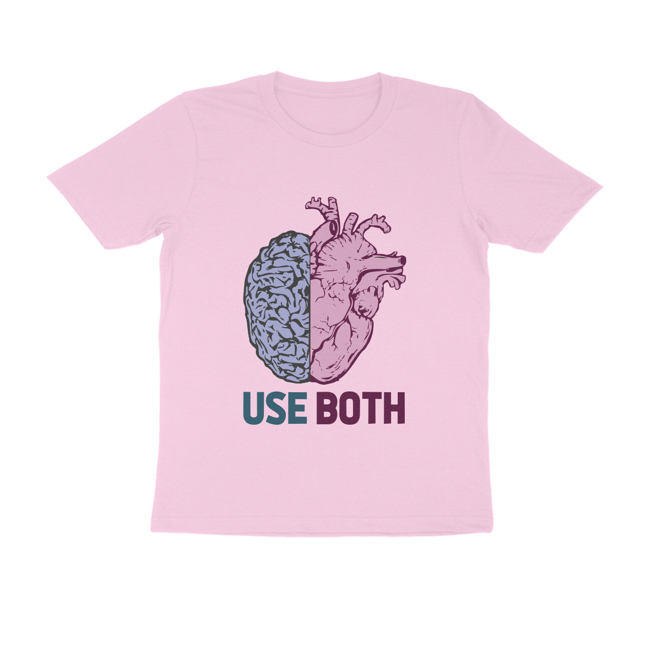 Half Sleeve Round Neck T-Shirt β Use Heart & Brain puraidoprints