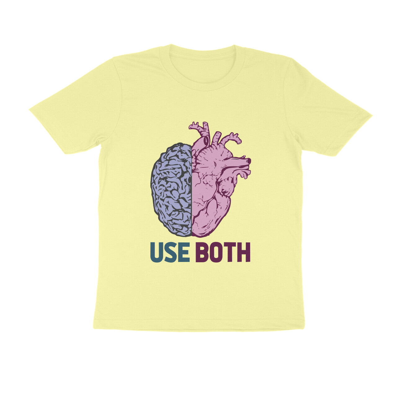 Half Sleeve Round Neck T-Shirt β Use Heart & Brain puraidoprints