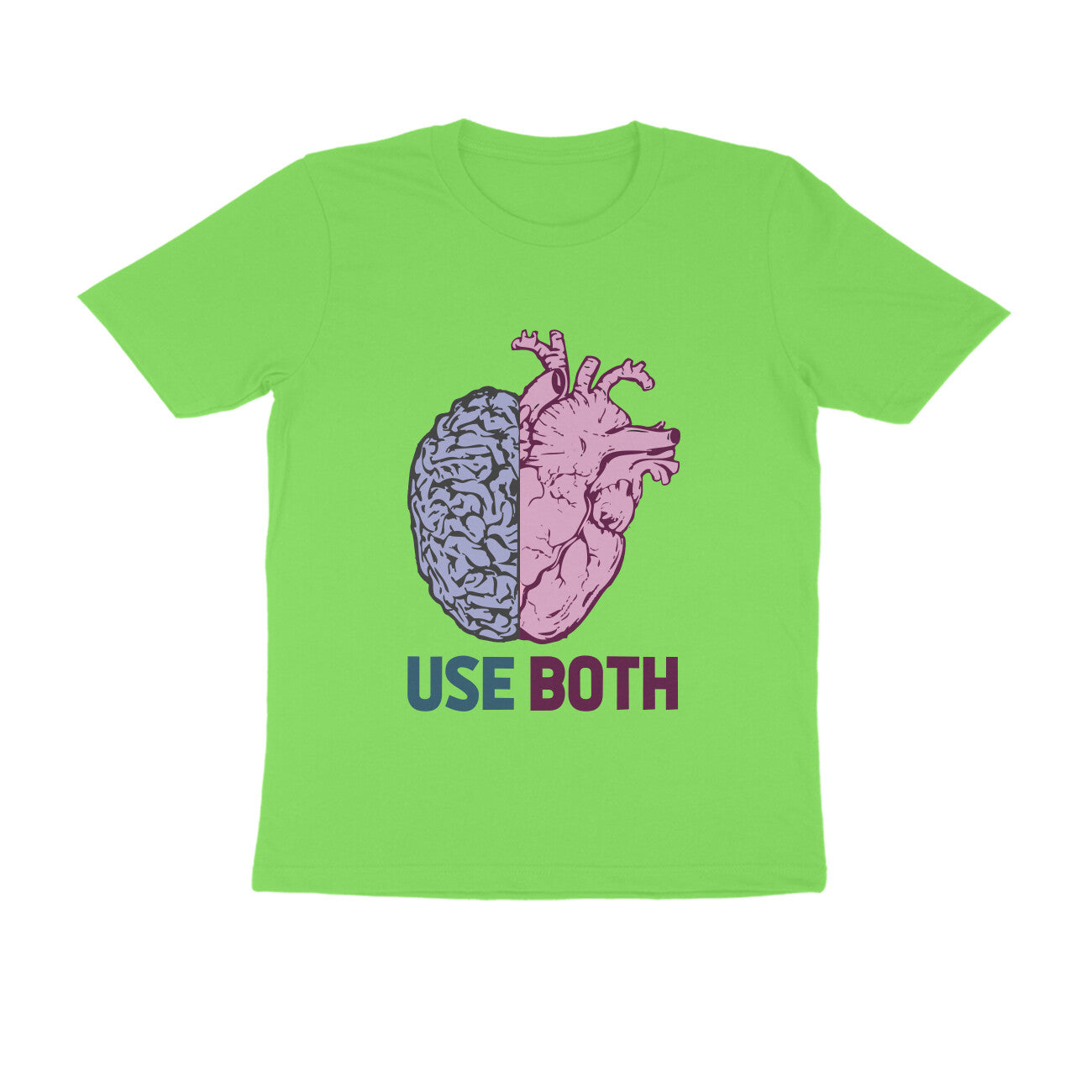 Half Sleeve Round Neck T-Shirt β Use Heart & Brain puraidoprints