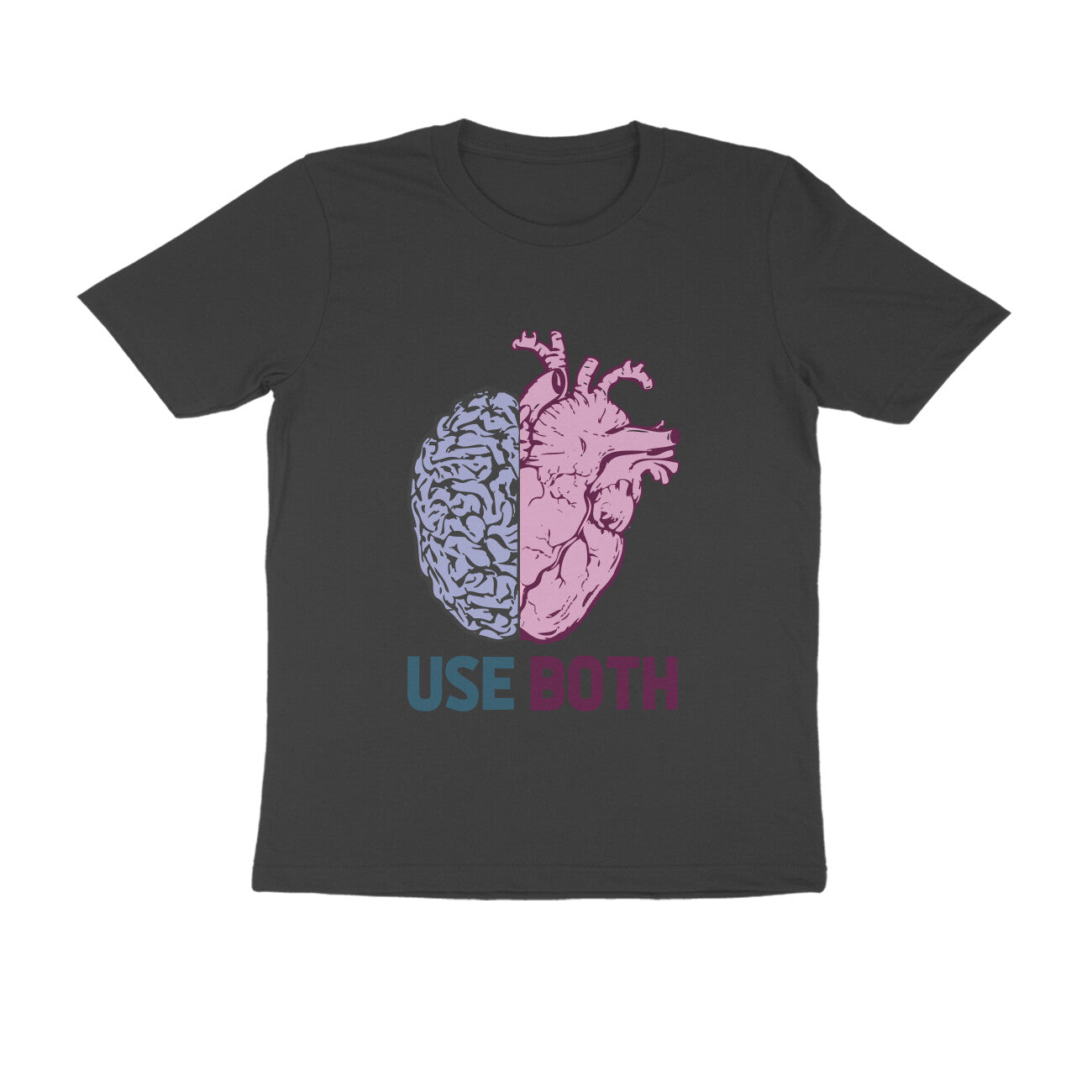 Half Sleeve Round Neck T-Shirt β Use Heart & Brain puraidoprints