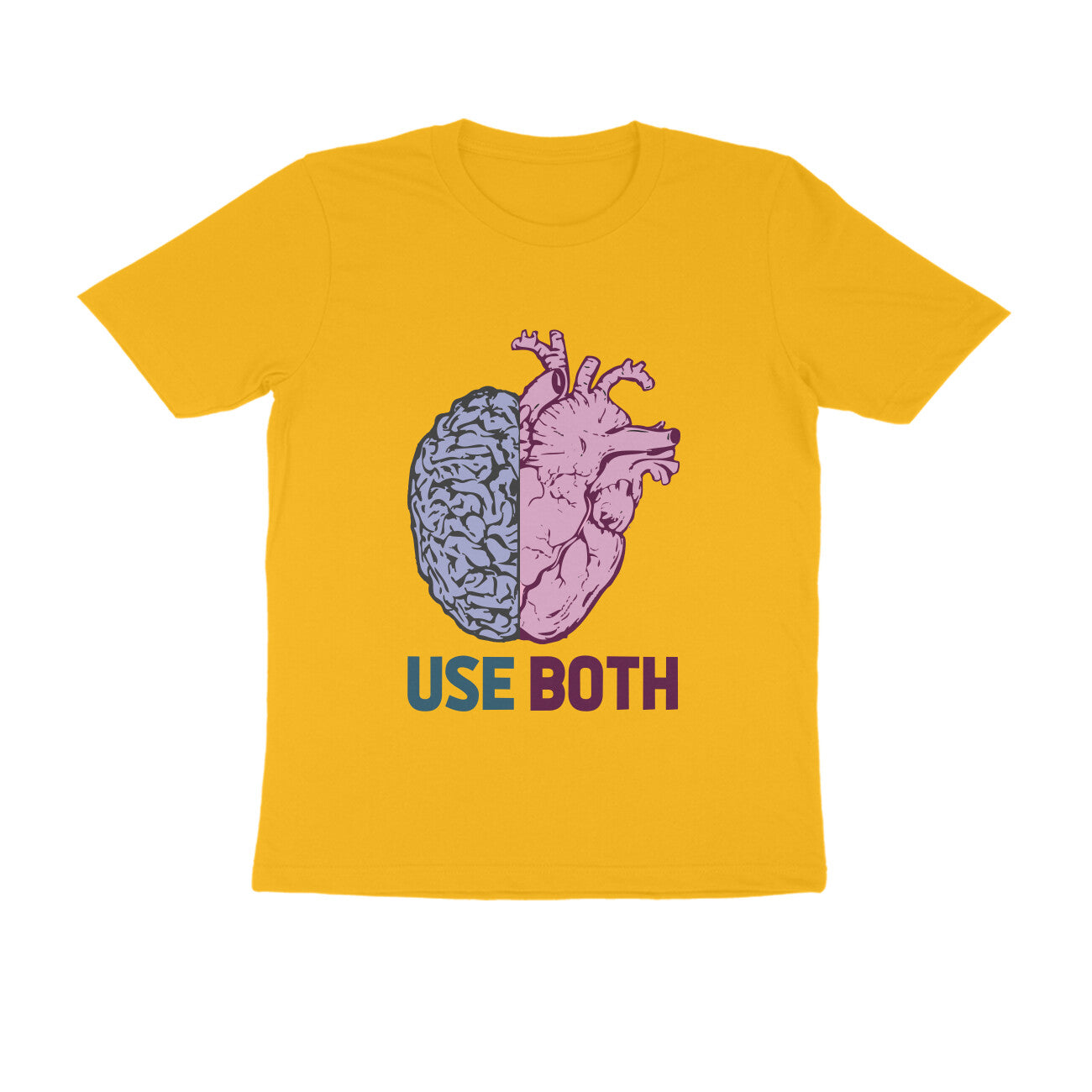 Half Sleeve Round Neck T-Shirt β Use Heart & Brain puraidoprints
