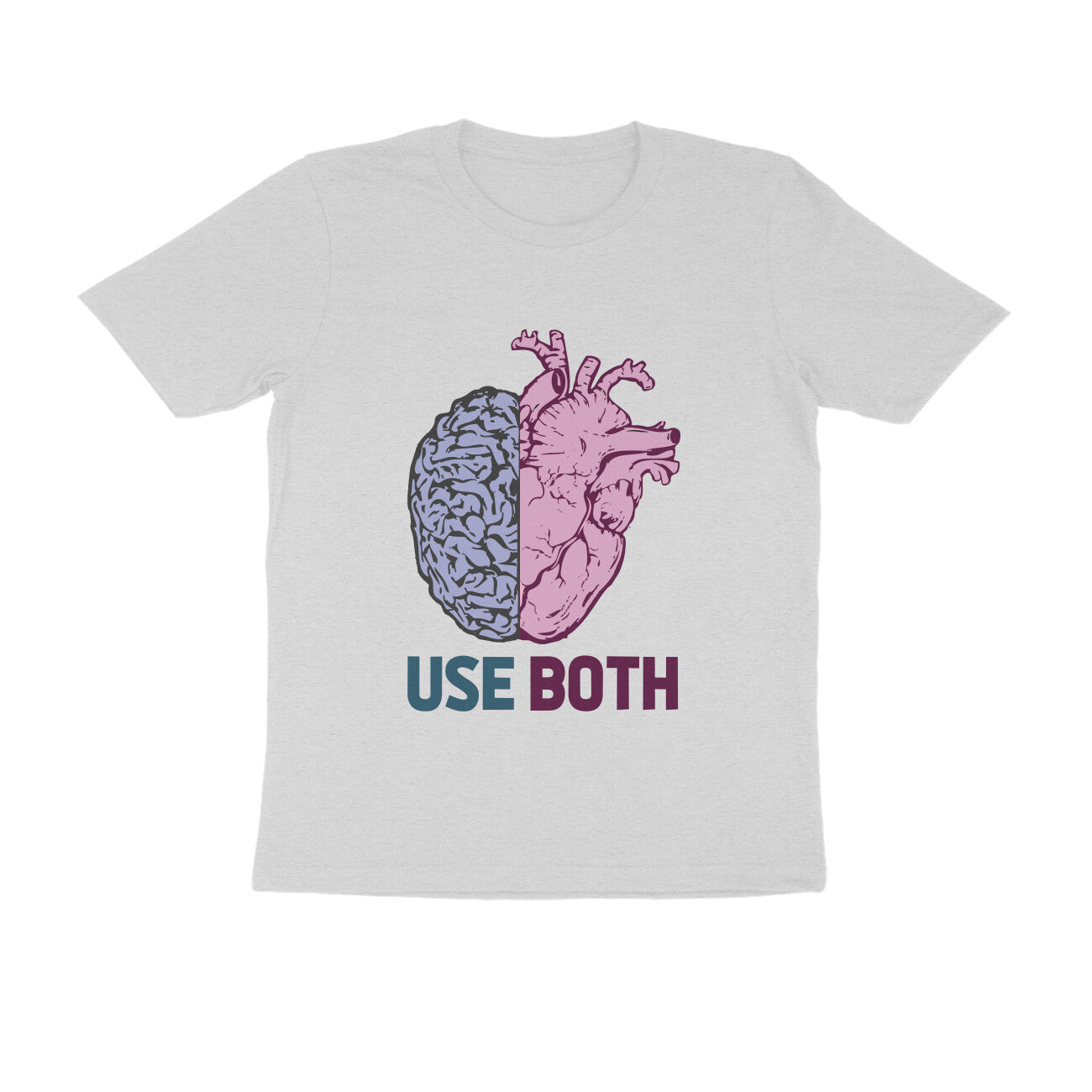 Half Sleeve Round Neck T-Shirt β Use Heart & Brain puraidoprints