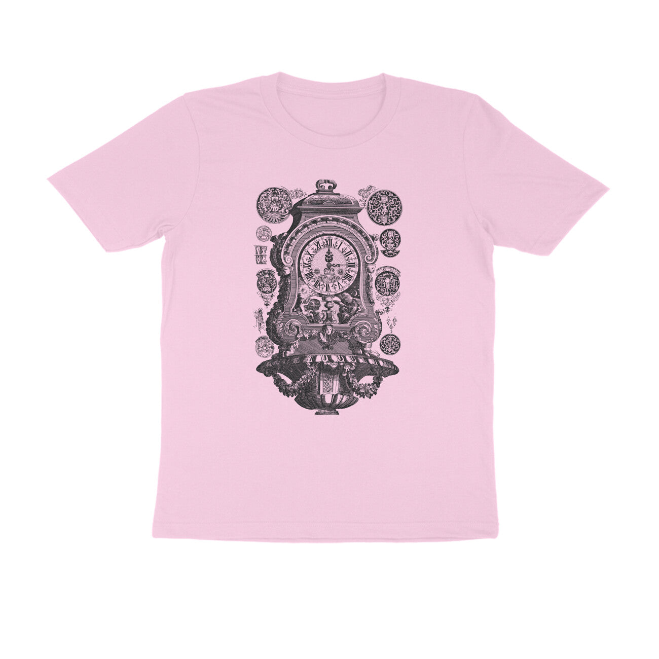Half Sleeve Round Neck T-Shirt β Vintage clock puraidoprints