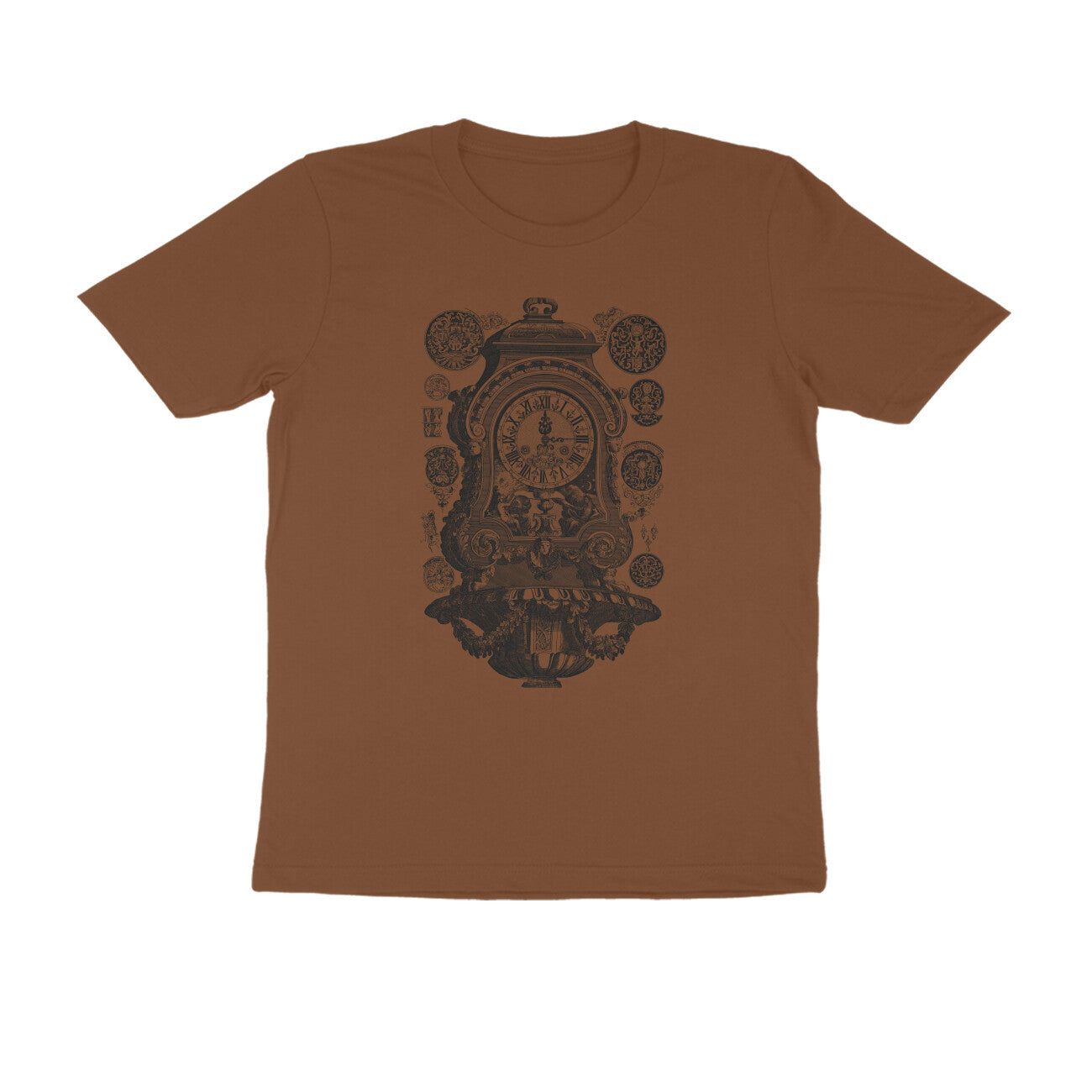 Half Sleeve Round Neck T-Shirt β Vintage clock puraidoprints