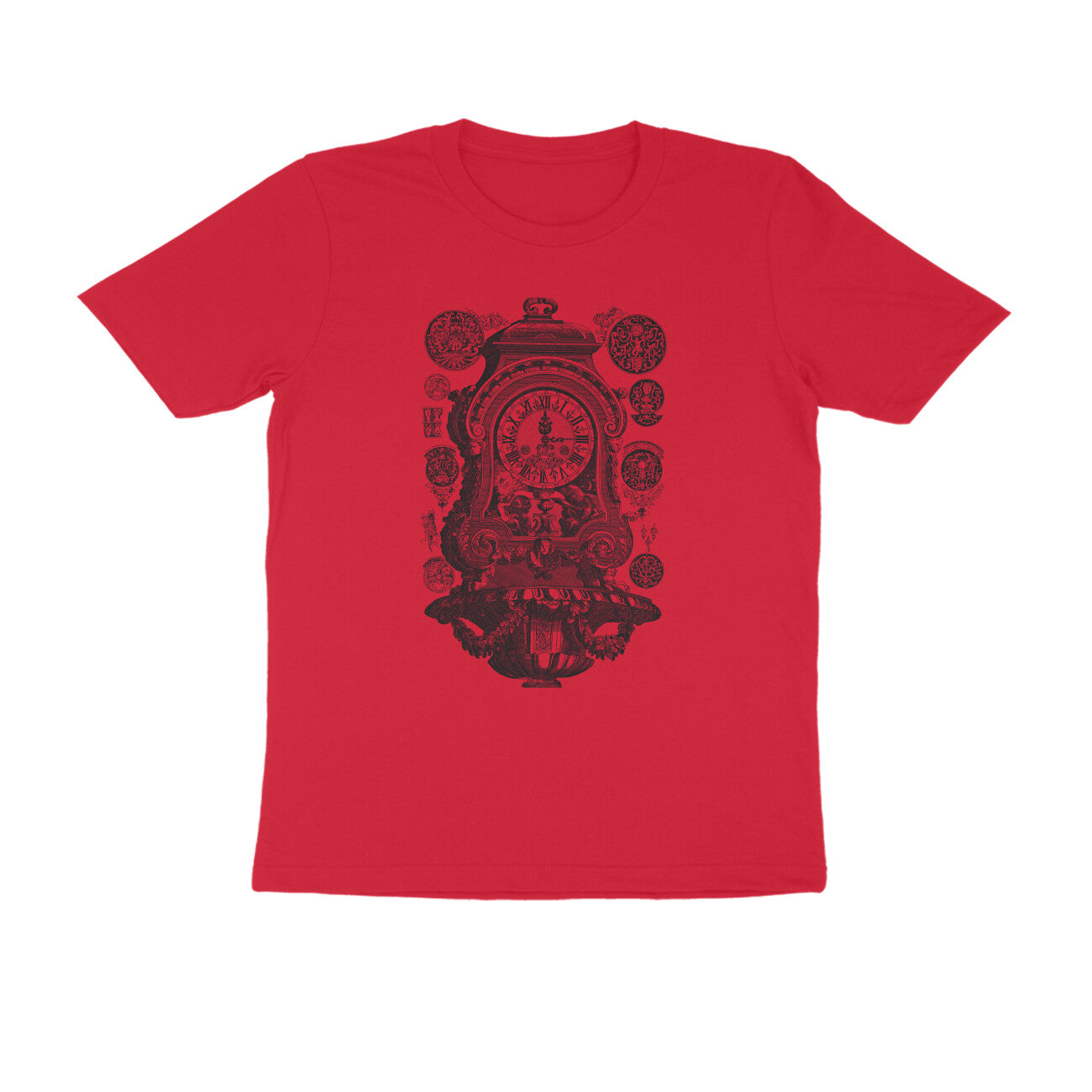 Half Sleeve Round Neck T-Shirt β Vintage clock puraidoprints