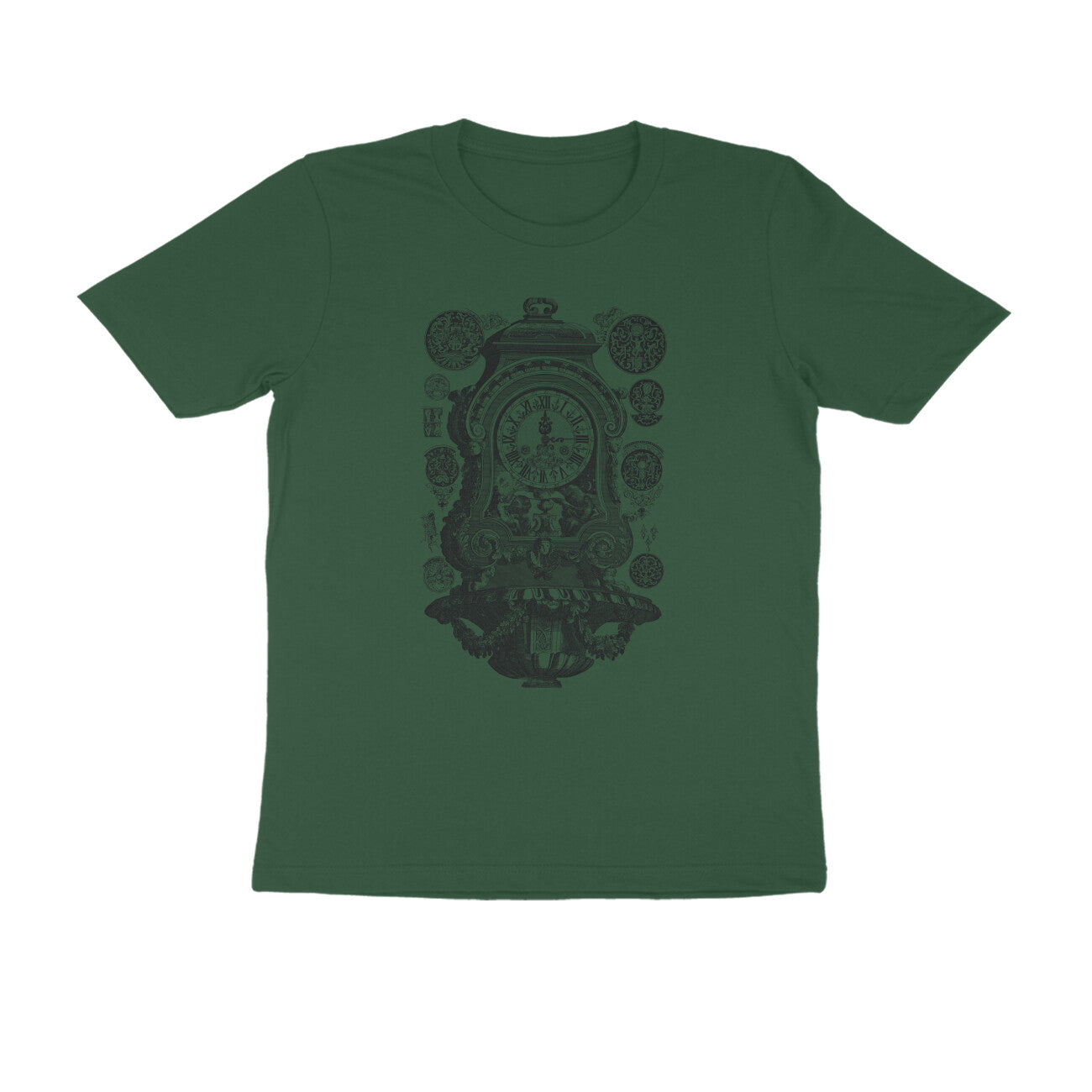 Half Sleeve Round Neck T-Shirt β Vintage clock puraidoprints