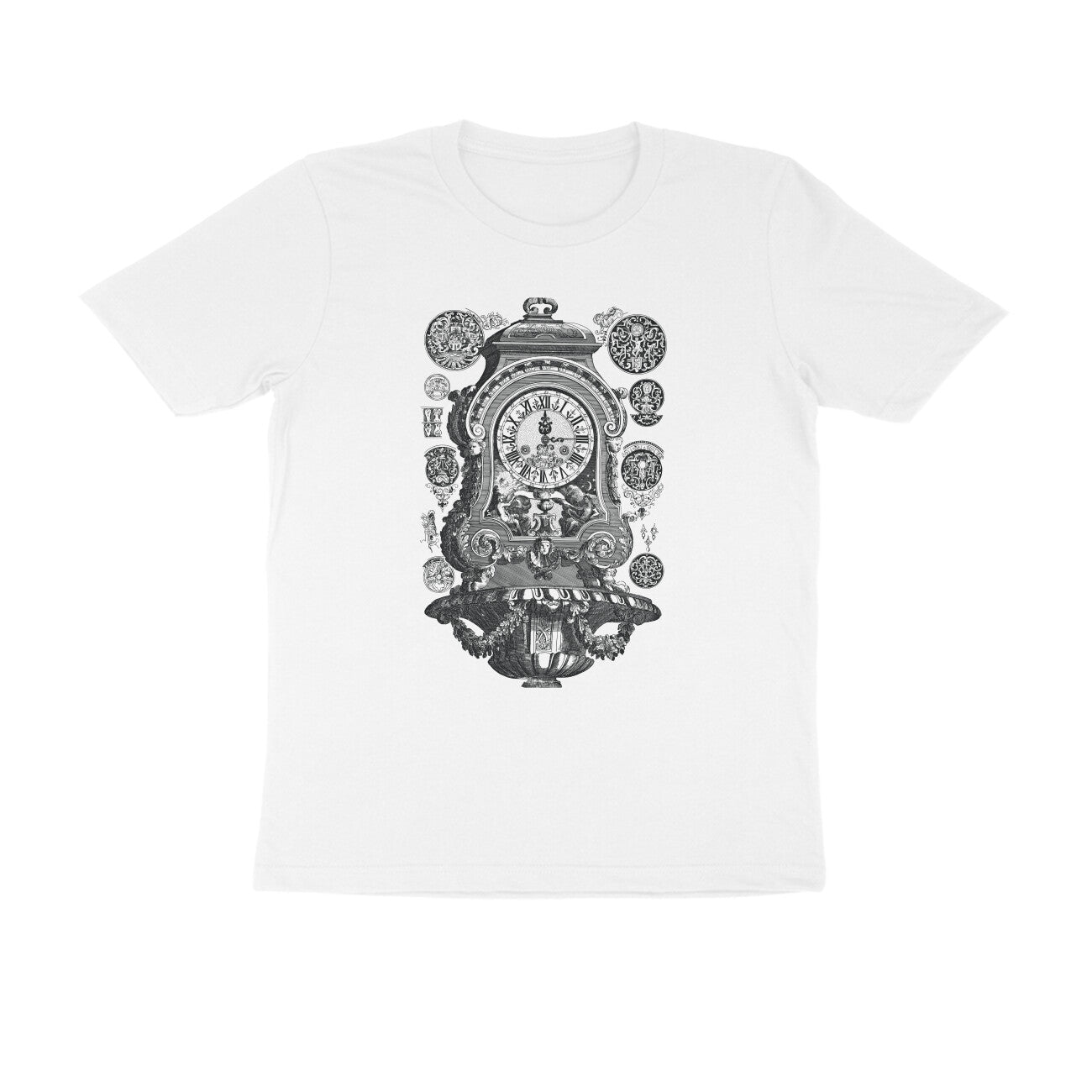 Half Sleeve Round Neck T-Shirt β Vintage clock puraidoprints