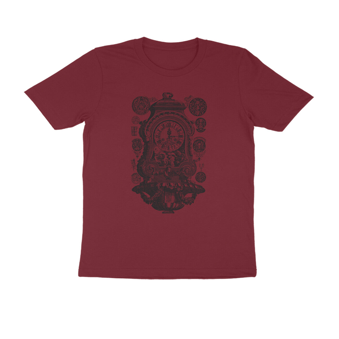 Half Sleeve Round Neck T-Shirt β Vintage clock puraidoprints