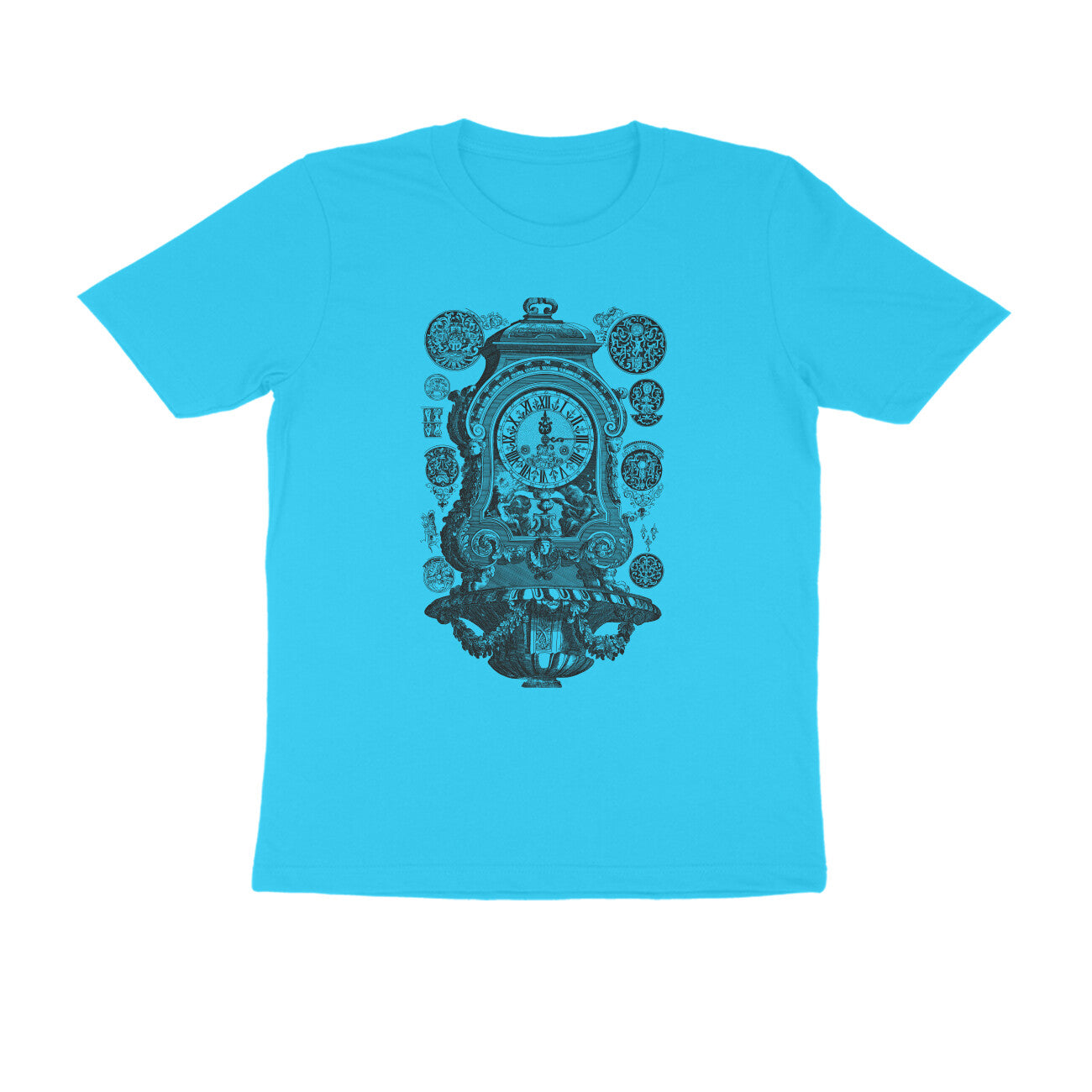 Half Sleeve Round Neck T-Shirt β Vintage clock puraidoprints