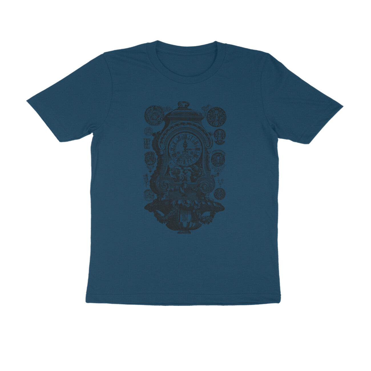 Half Sleeve Round Neck T-Shirt β Vintage clock puraidoprints