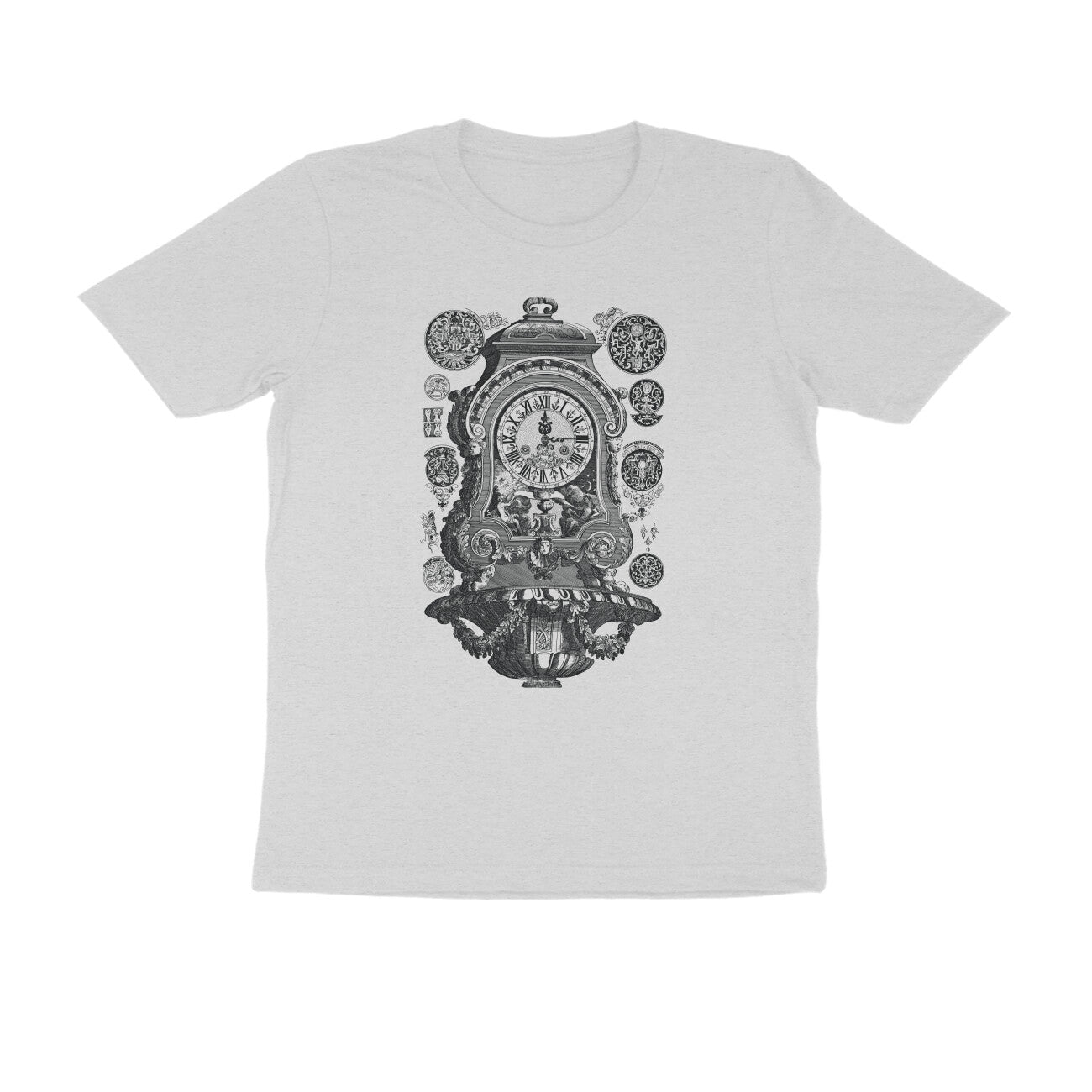 Half Sleeve Round Neck T-Shirt β Vintage clock puraidoprints