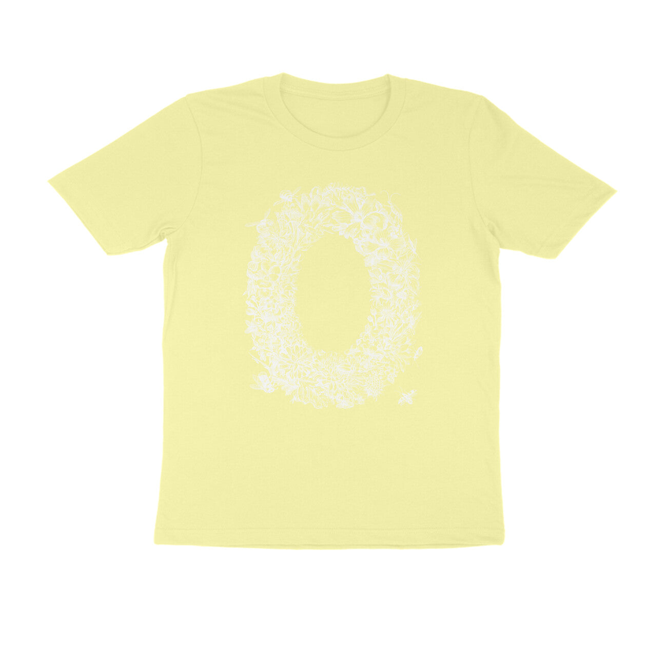 Half Sleeve Round Neck T-Shirt β White Flora puraidoprints