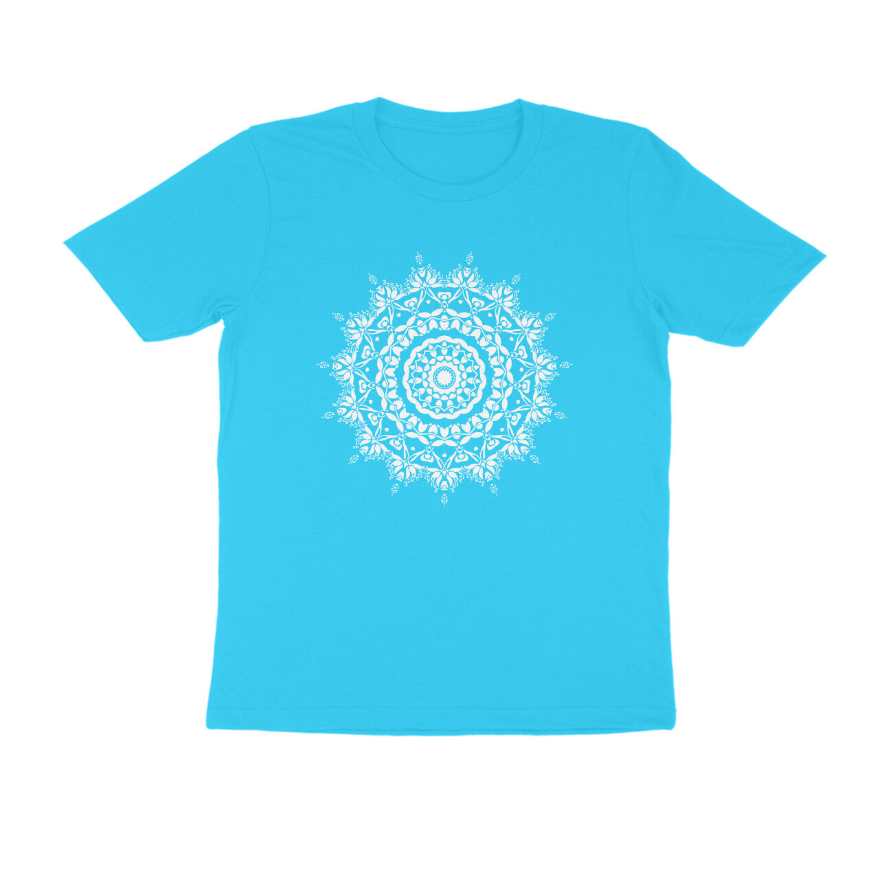 Half Sleeve Round Neck T-Shirt β White Mandala 5 puraidoprints