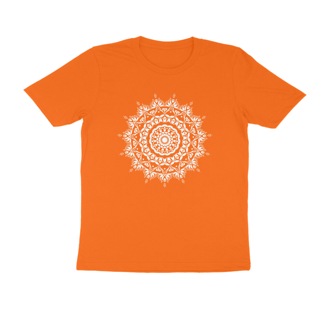 Half Sleeve Round Neck T-Shirt β White Mandala 5 puraidoprints
