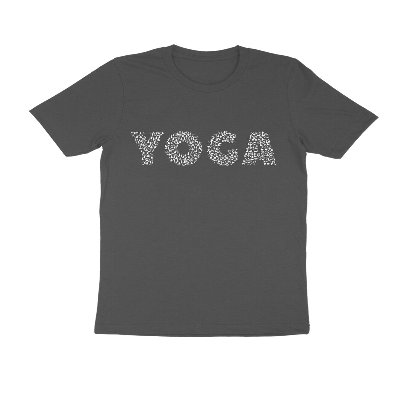Half Sleeve Round Neck T-Shirt β White Text - Yoga puraidoprints