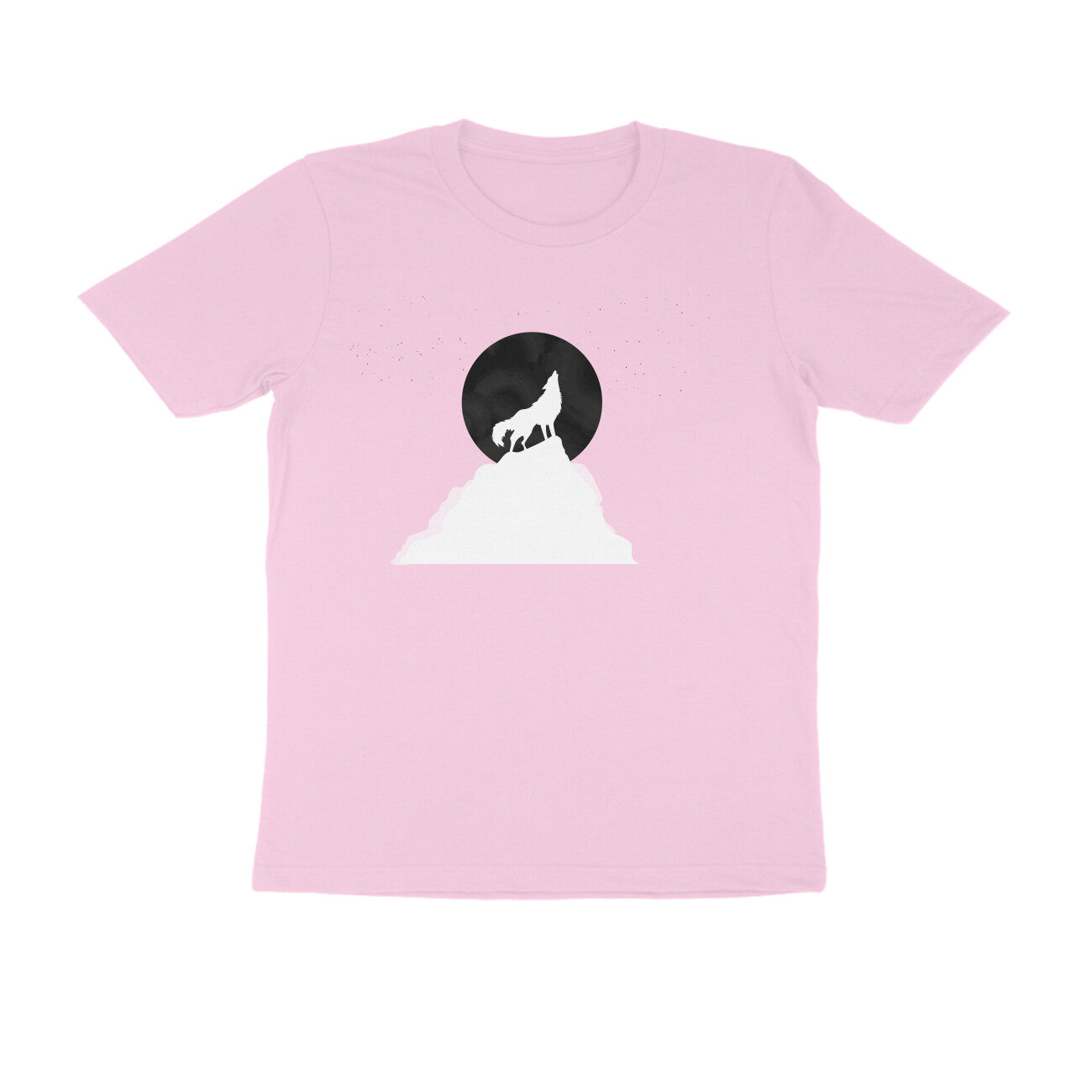 Half Sleeve Round Neck T-Shirt β White Wolf Howl puraidoprints