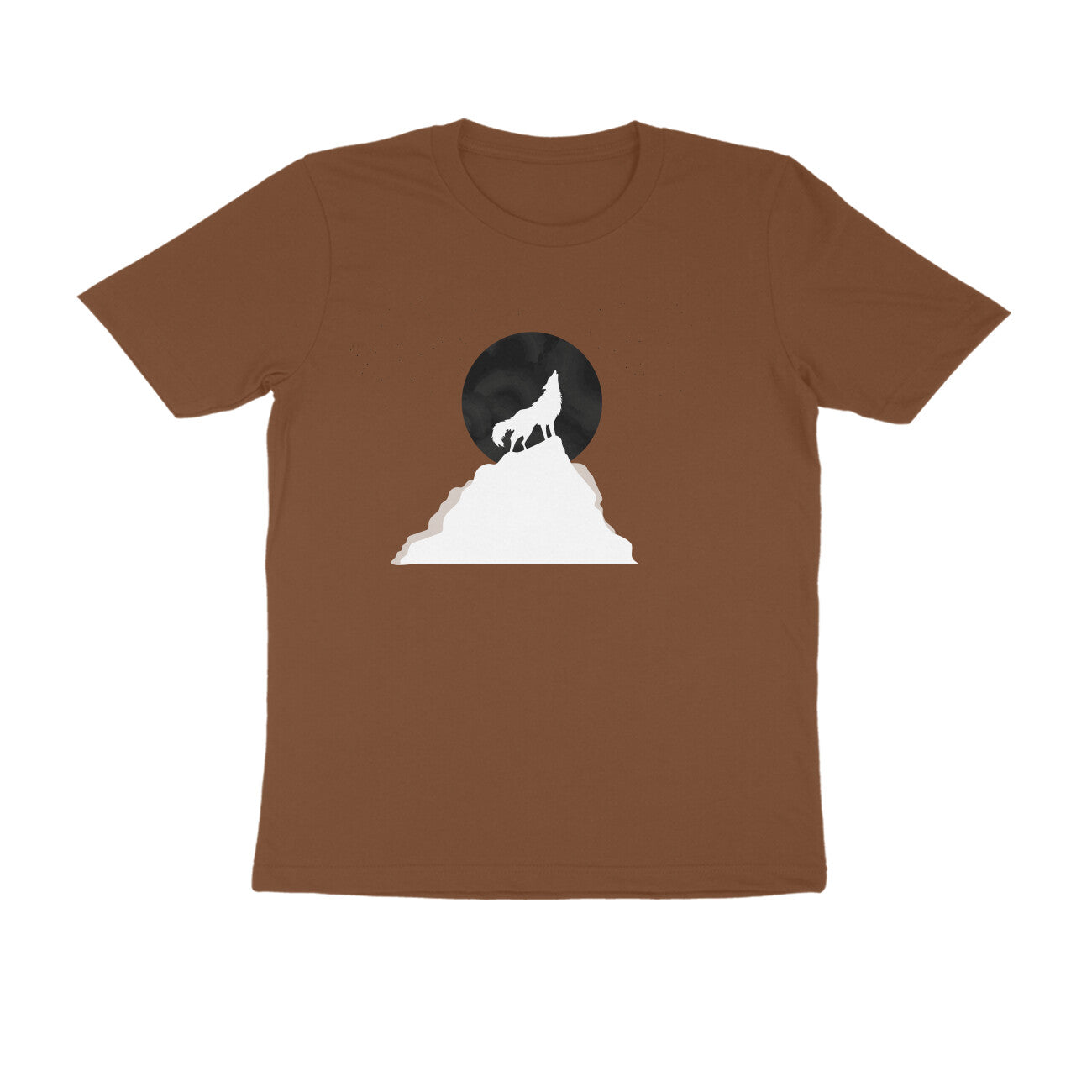 Half Sleeve Round Neck T-Shirt β White Wolf Howl puraidoprints