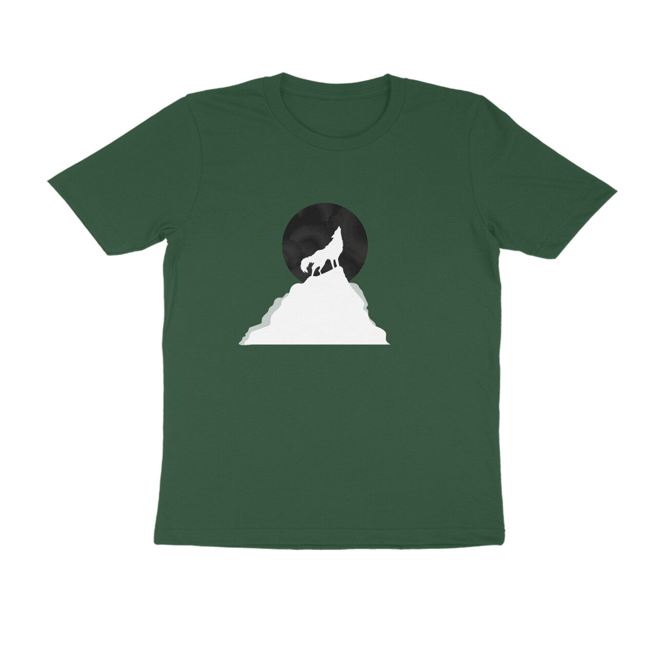 Half Sleeve Round Neck T-Shirt β White Wolf Howl puraidoprints