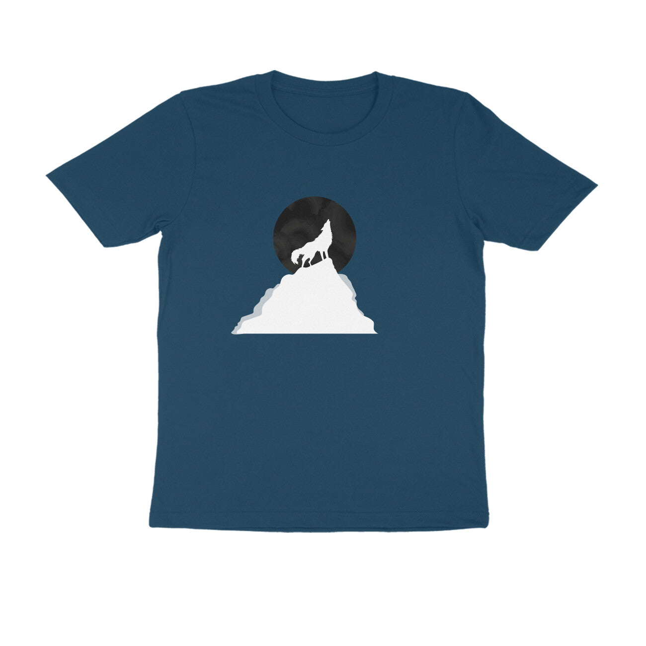 Half Sleeve Round Neck T-Shirt β White Wolf Howl puraidoprints
