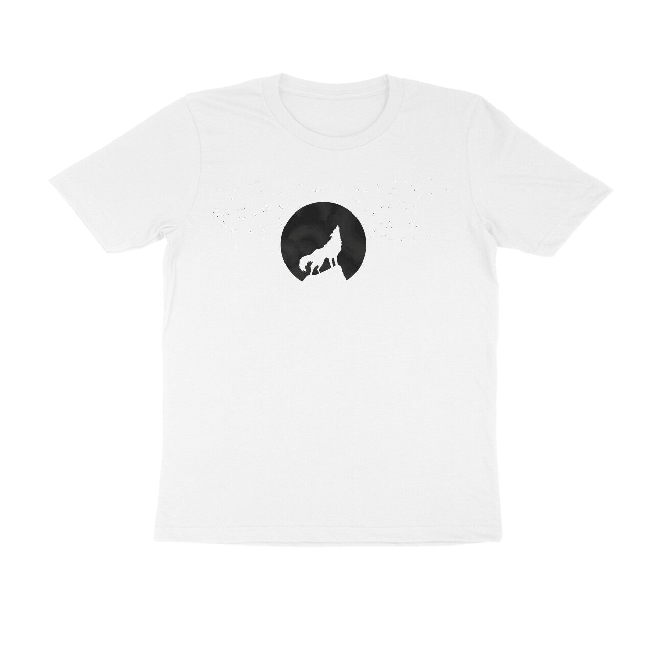 Half Sleeve Round Neck T-Shirt β White Wolf Howl puraidoprints