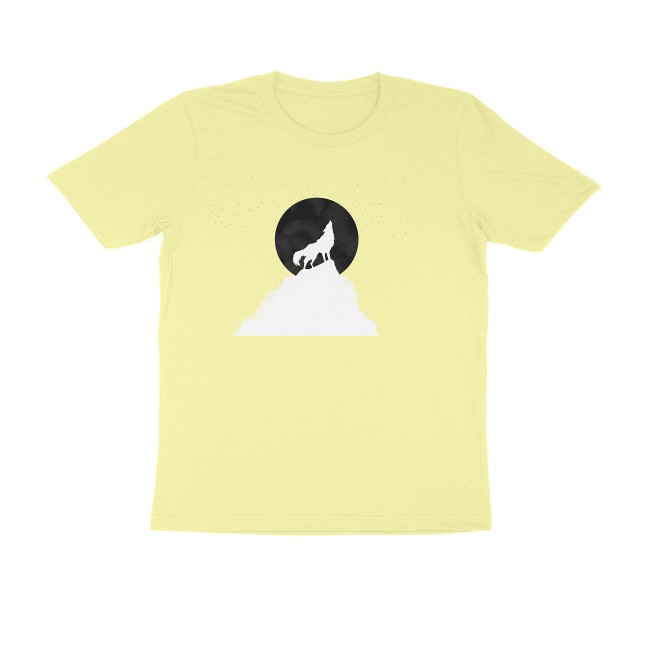 Half Sleeve Round Neck T-Shirt β White Wolf Howl puraidoprints