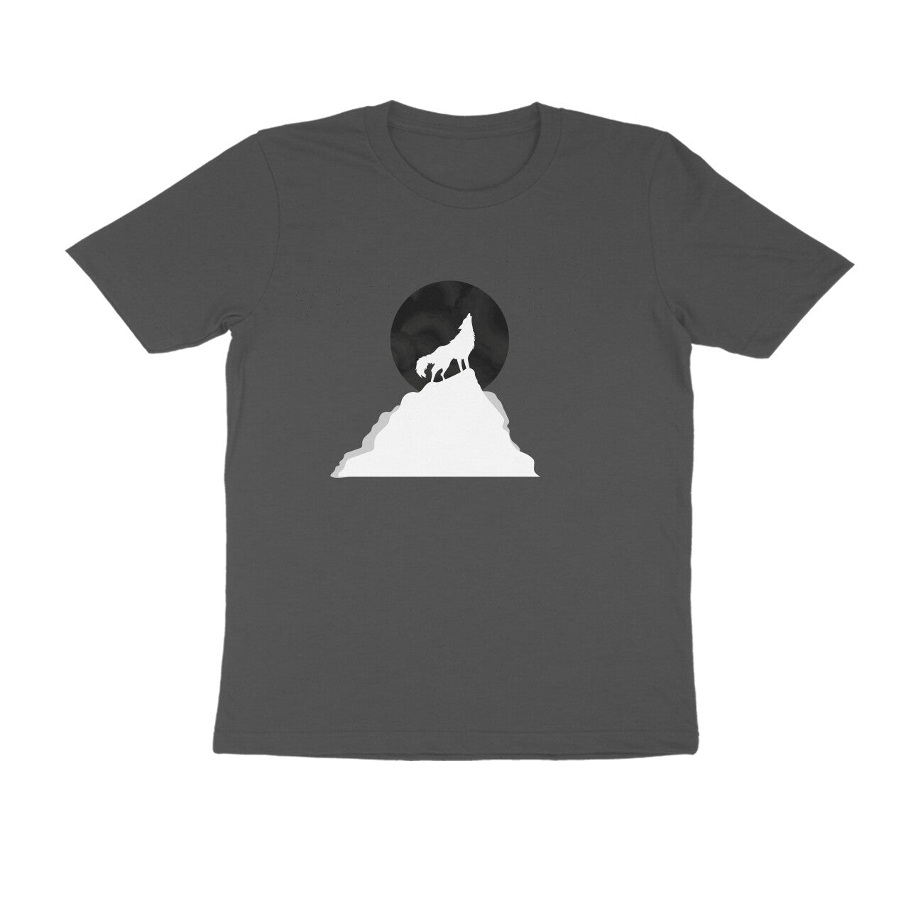 Half Sleeve Round Neck T-Shirt β White Wolf Howl puraidoprints