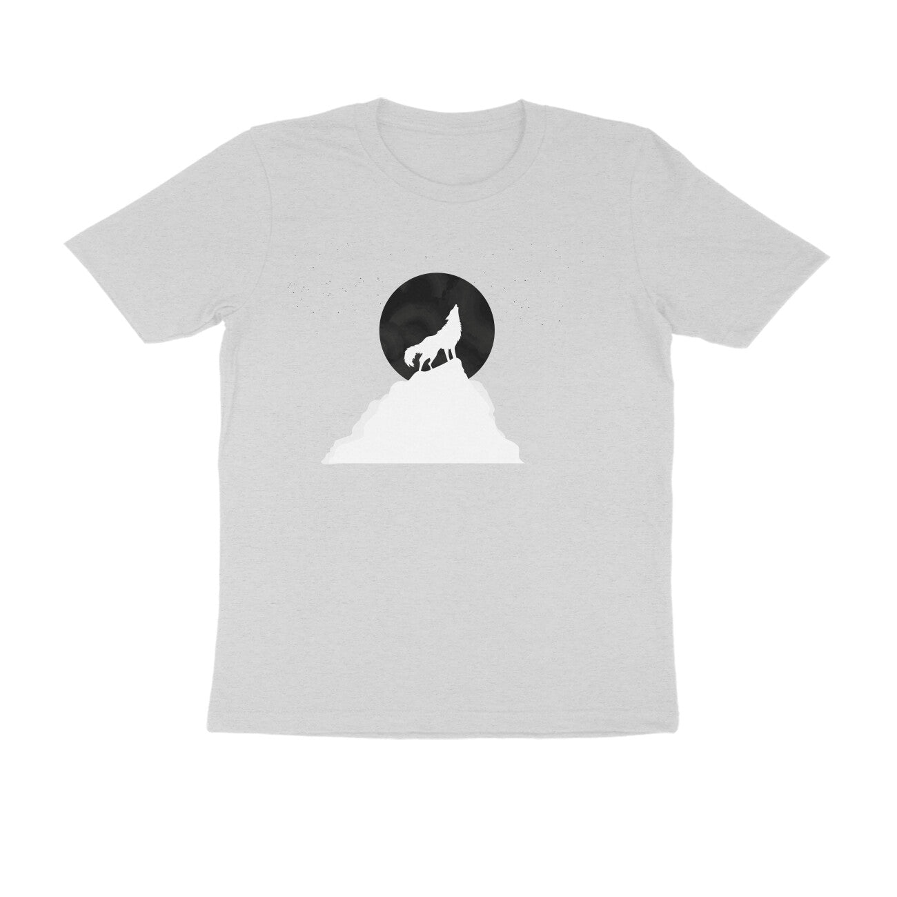 Half Sleeve Round Neck T-Shirt β White Wolf Howl puraidoprints