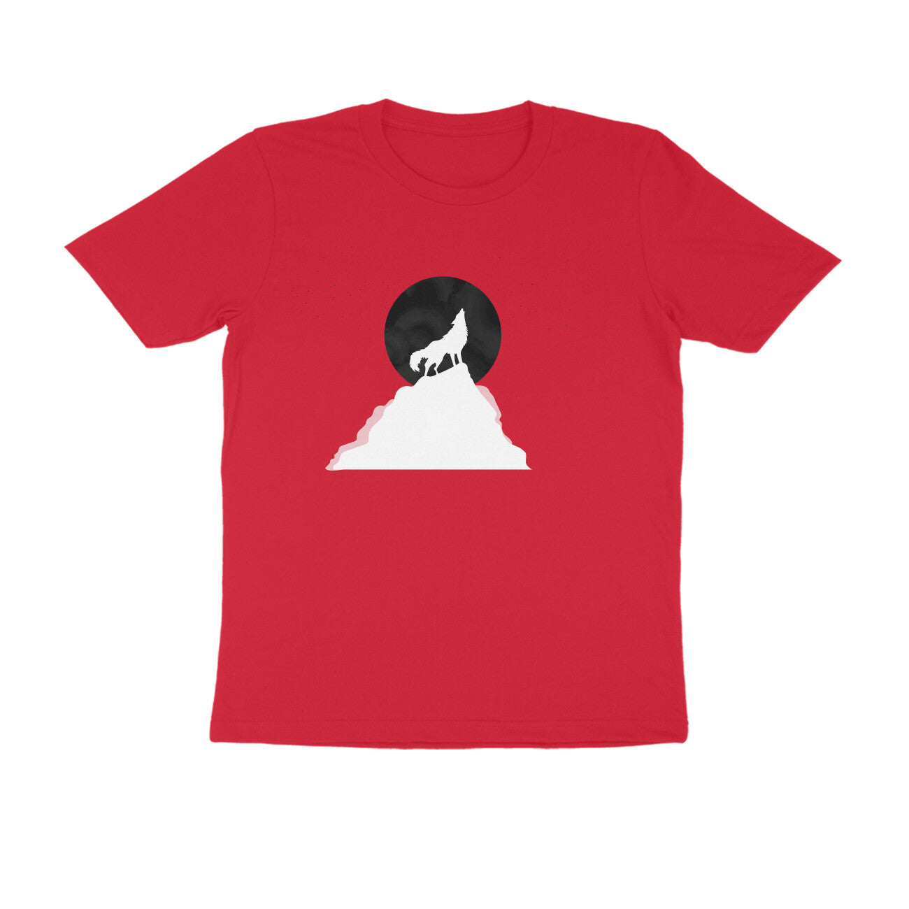 Half Sleeve Round Neck T-Shirt β White Wolf Howl puraidoprints