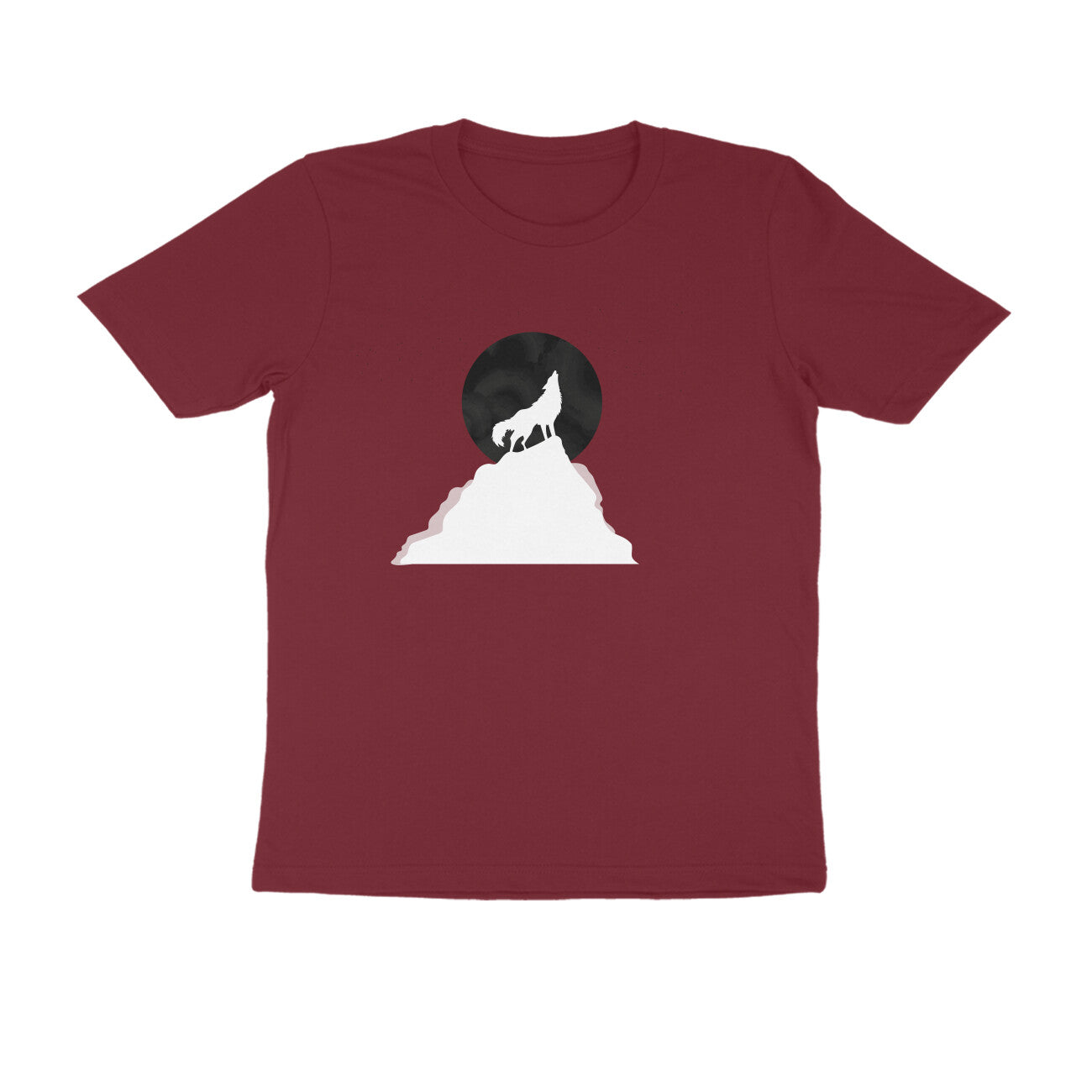 Half Sleeve Round Neck T-Shirt β White Wolf Howl puraidoprints