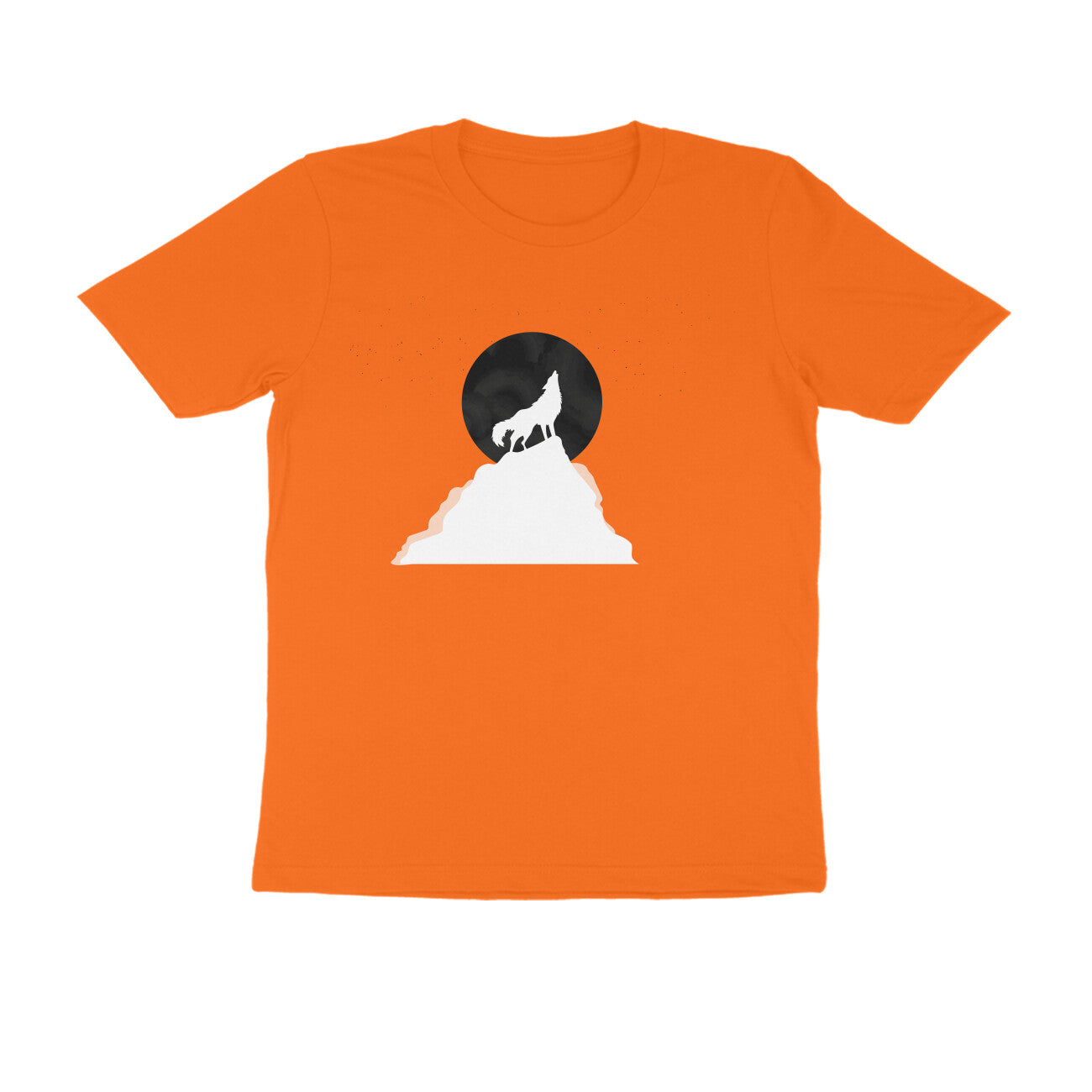 Half Sleeve Round Neck T-Shirt β White Wolf Howl puraidoprints