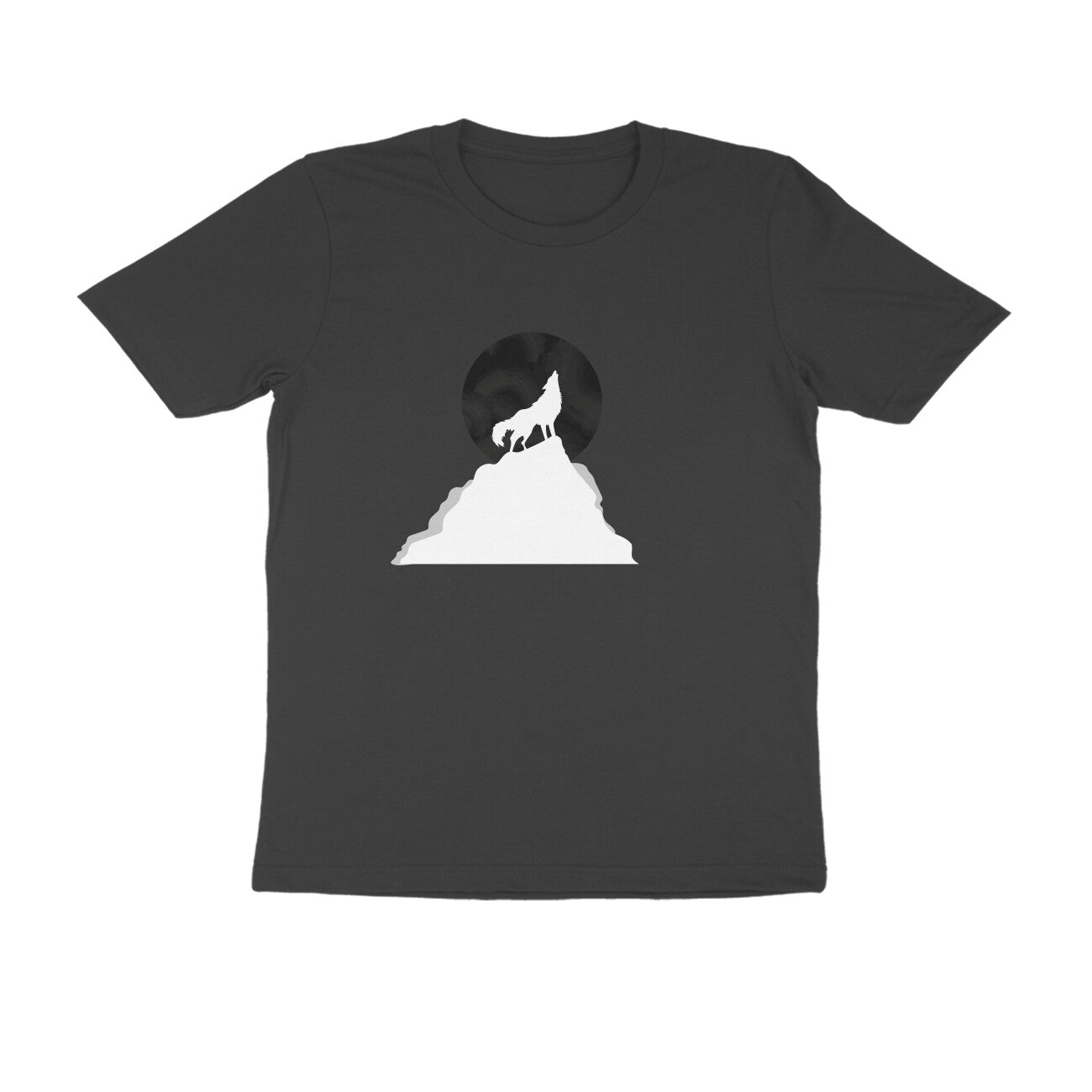 Half Sleeve Round Neck T-Shirt β White Wolf Howl puraidoprints
