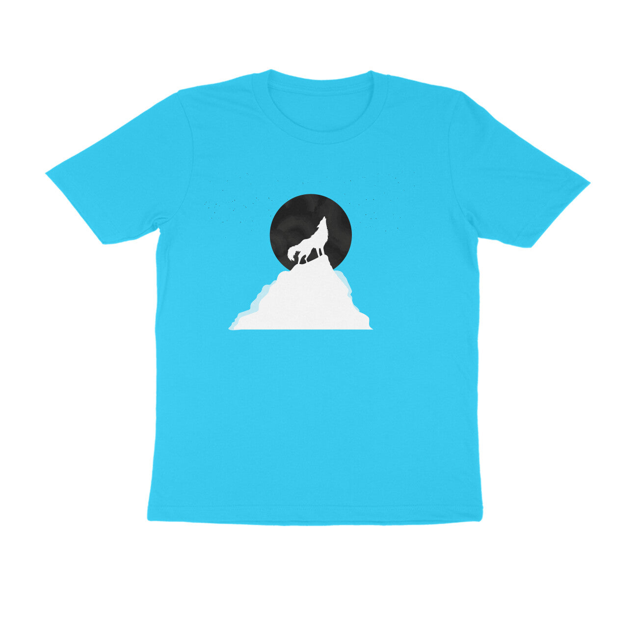 Half Sleeve Round Neck T-Shirt β White Wolf Howl puraidoprints