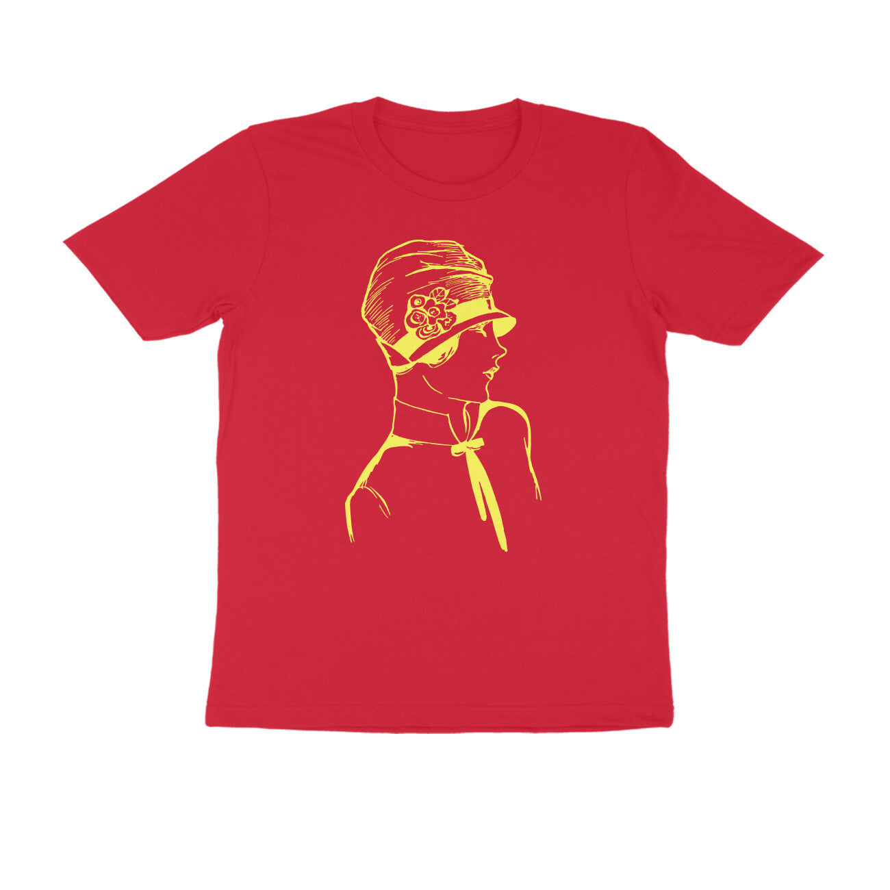 Half Sleeve Round Neck T-Shirt β Yellow Retro β Classy - Woman puraidoprints