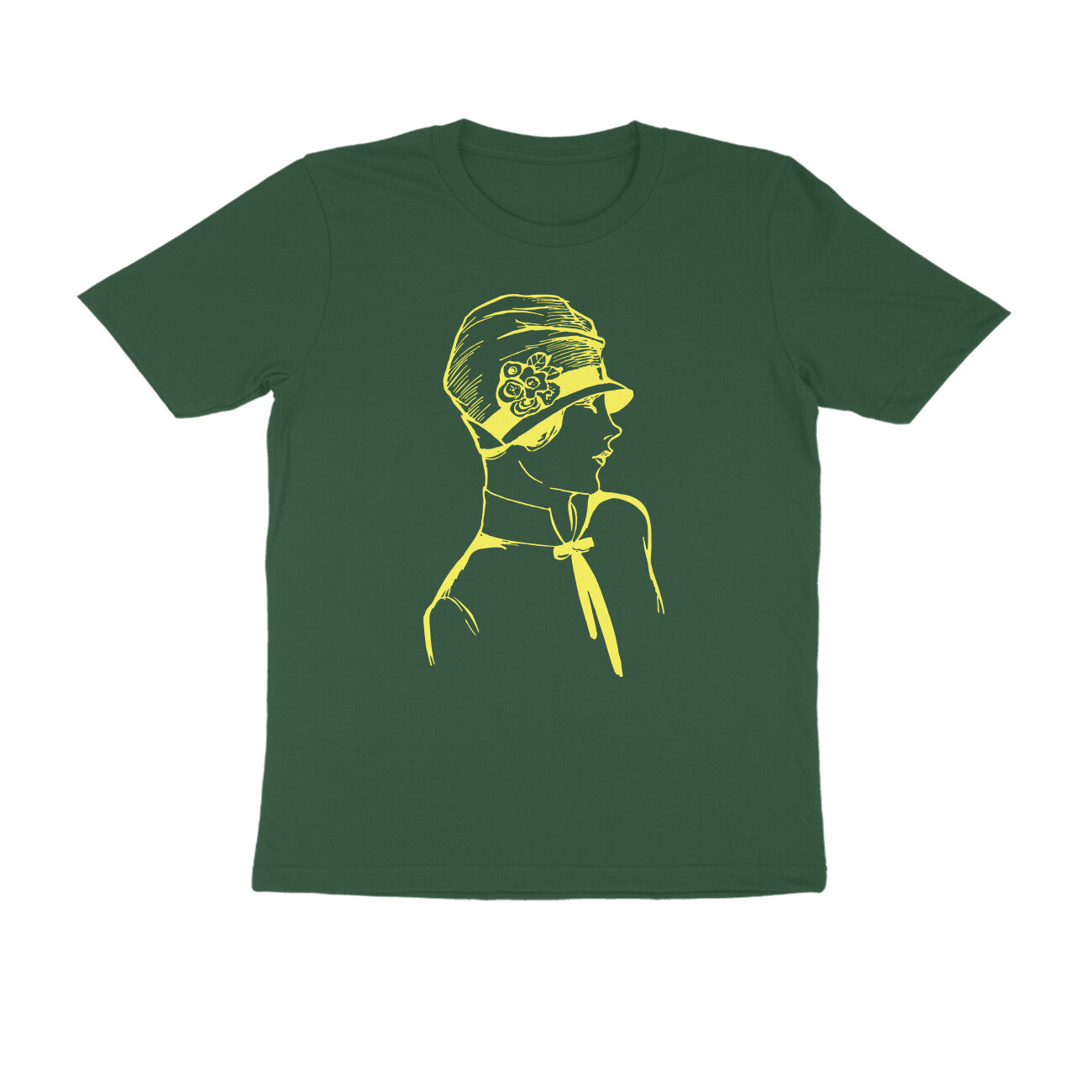 Half Sleeve Round Neck T-Shirt β Yellow Retro β Classy - Woman puraidoprints