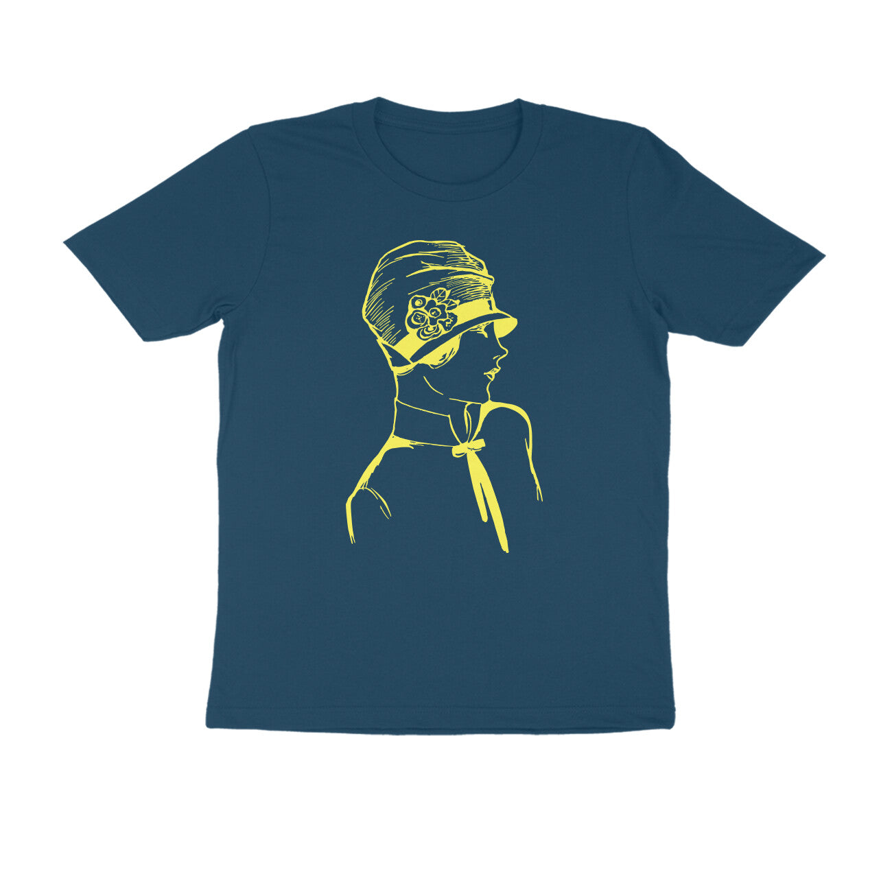 Half Sleeve Round Neck T-Shirt β Yellow Retro β Classy - Woman puraidoprints