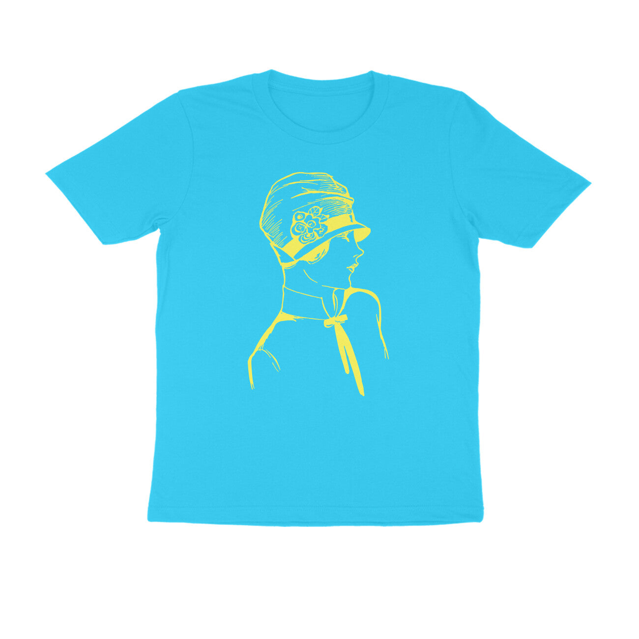 Half Sleeve Round Neck T-Shirt β Yellow Retro β Classy - Woman puraidoprints