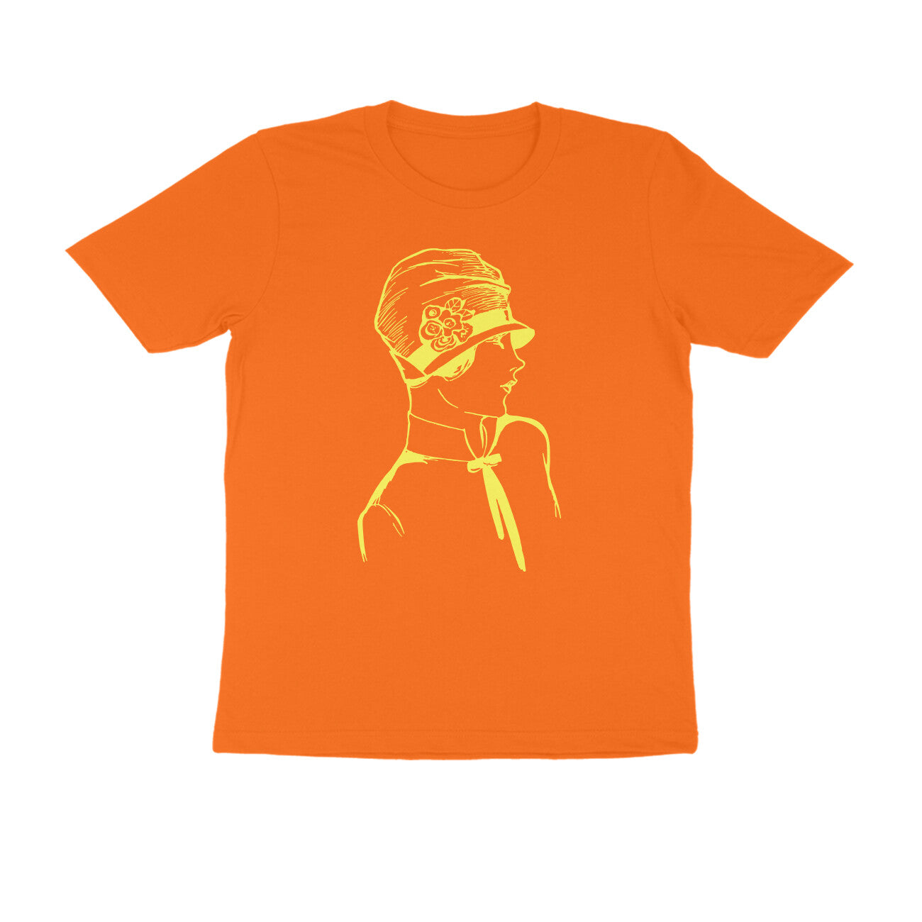 Half Sleeve Round Neck T-Shirt β Yellow Retro β Classy - Woman puraidoprints