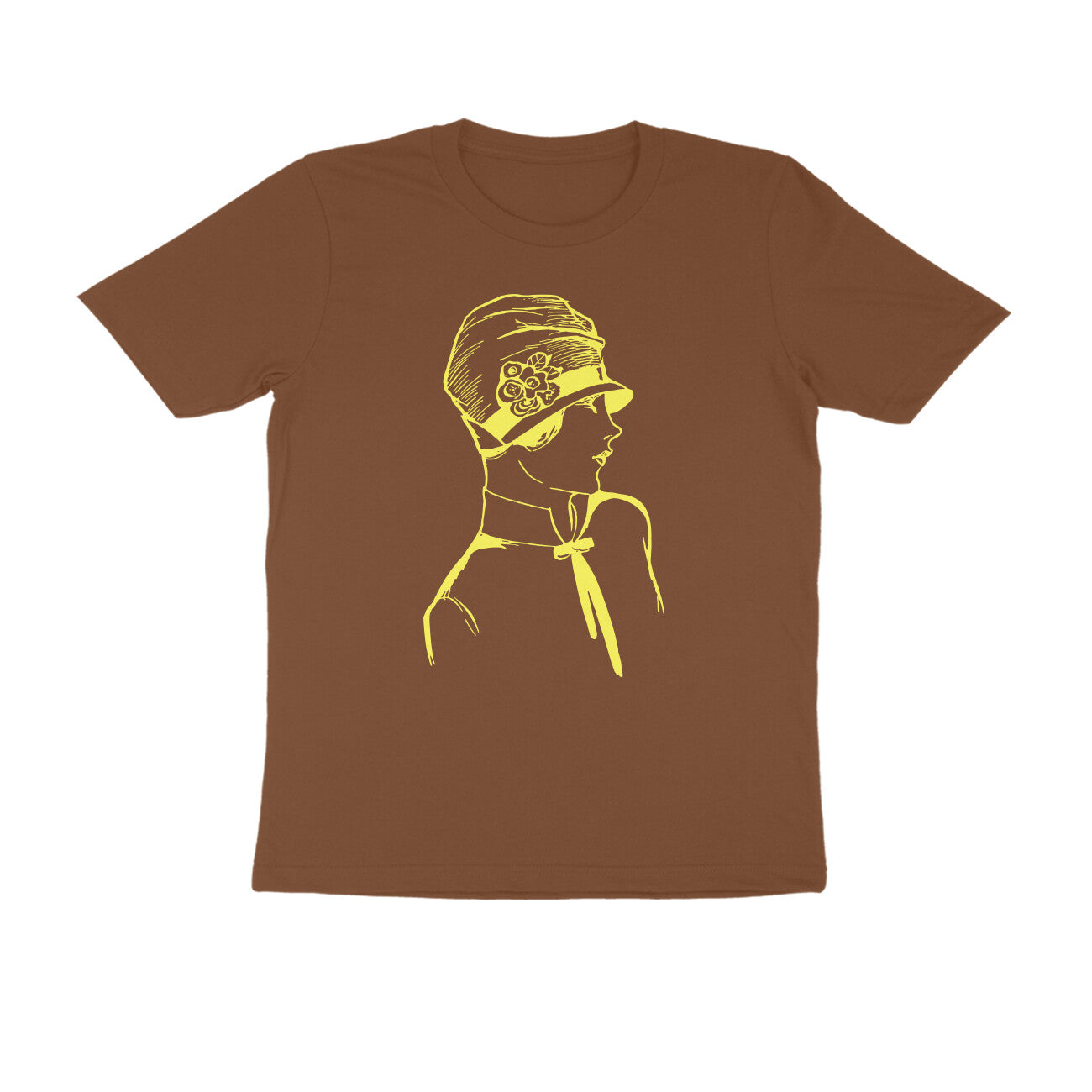 Half Sleeve Round Neck T-Shirt β Yellow Retro β Classy - Woman puraidoprints