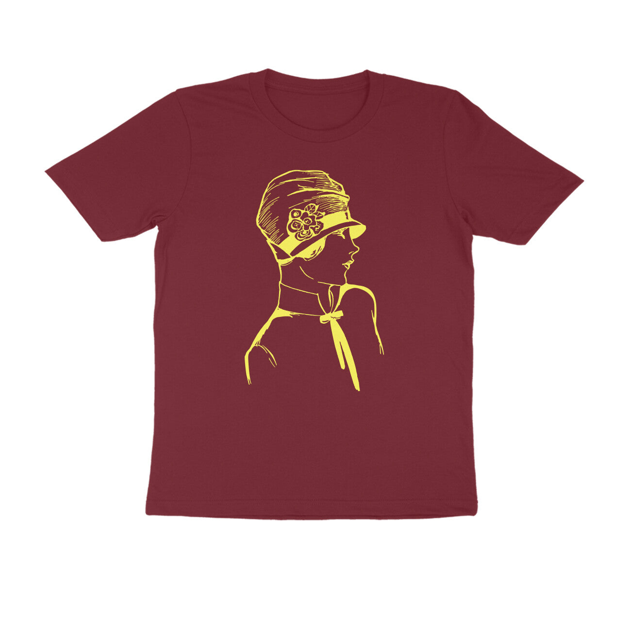 Half Sleeve Round Neck T-Shirt β Yellow Retro β Classy - Woman puraidoprints
