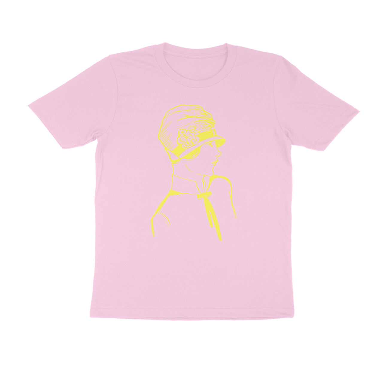 Half Sleeve Round Neck T-Shirt β Yellow Retro β Classy - Woman puraidoprints