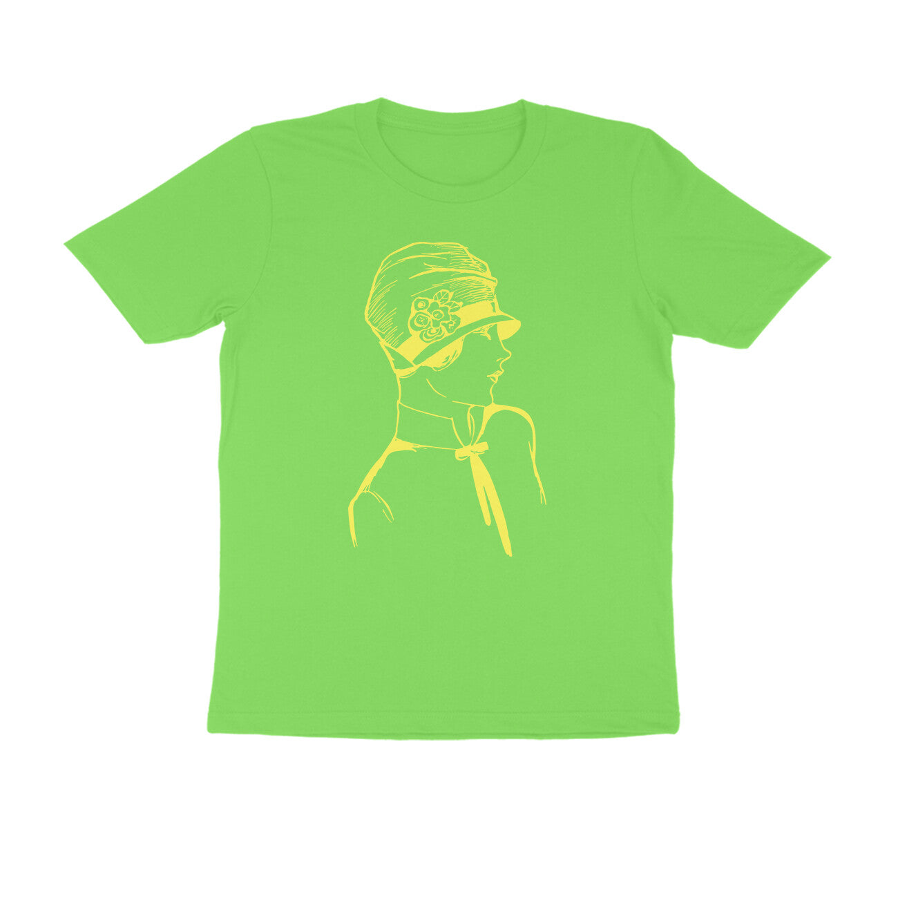 Half Sleeve Round Neck T-Shirt β Yellow Retro β Classy - Woman puraidoprints