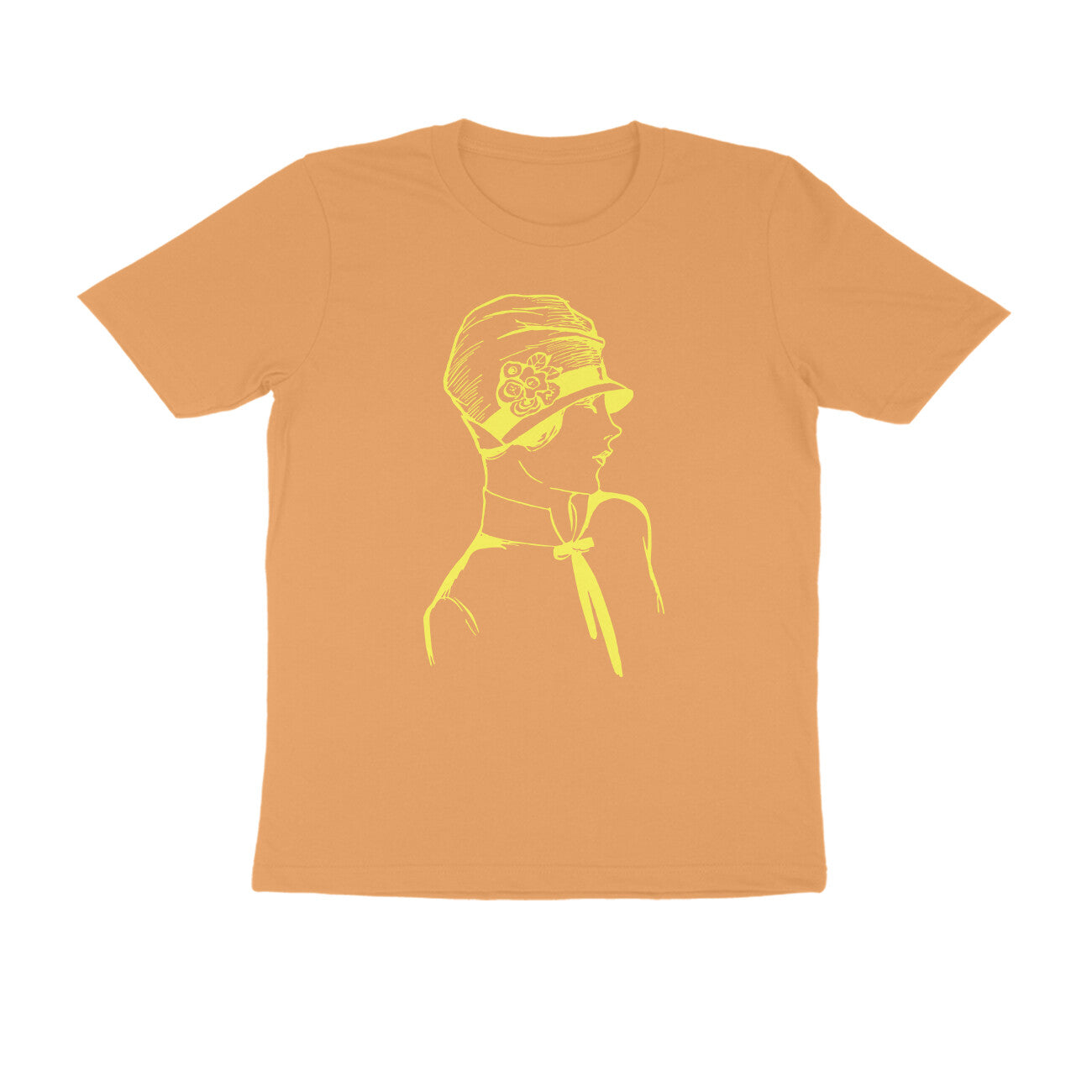 Half Sleeve Round Neck T-Shirt β Yellow Retro β Classy - Woman puraidoprints