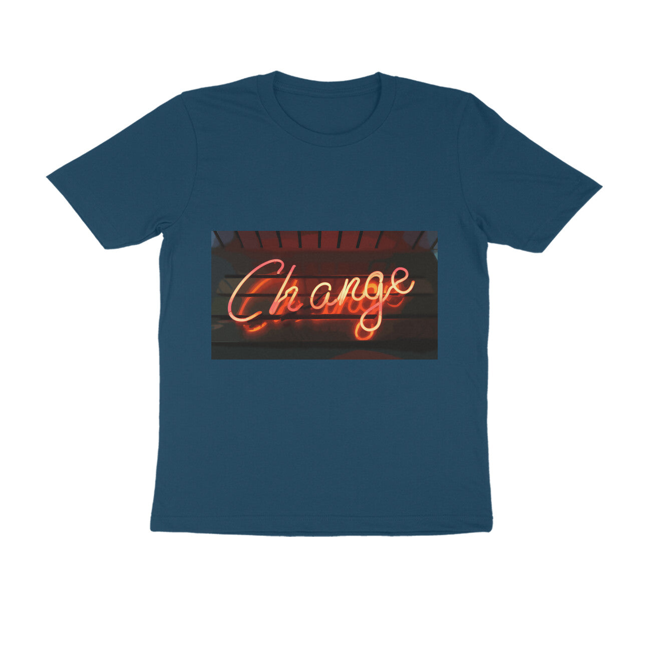 Half Sleeve Round Neck T-Shirt - change puraidoprints