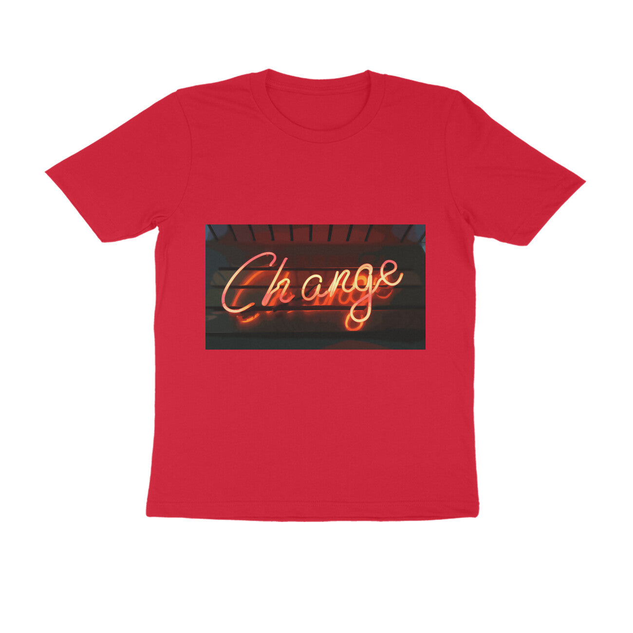 Half Sleeve Round Neck T-Shirt - change puraidoprints