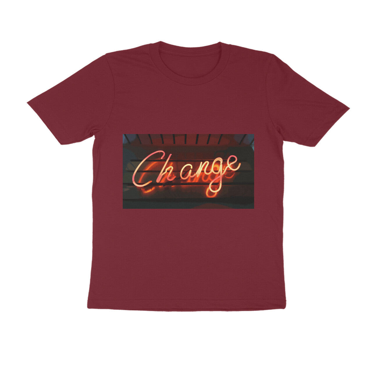 Half Sleeve Round Neck T-Shirt - change puraidoprints